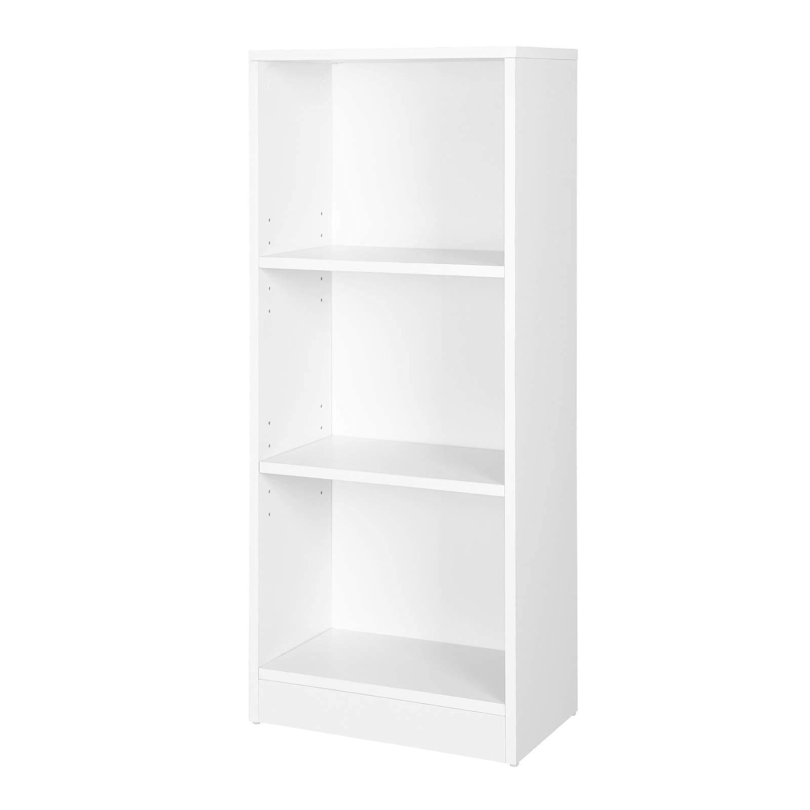 VASAGLE Bücherregal, Regal mit 3 Fächern, Standregal, mit höhenverstellbaren Ablagen, für Wohnzimmer, Kinderzimmer, Büro, 24 x 40 x 93 cm, weiß LBC103W