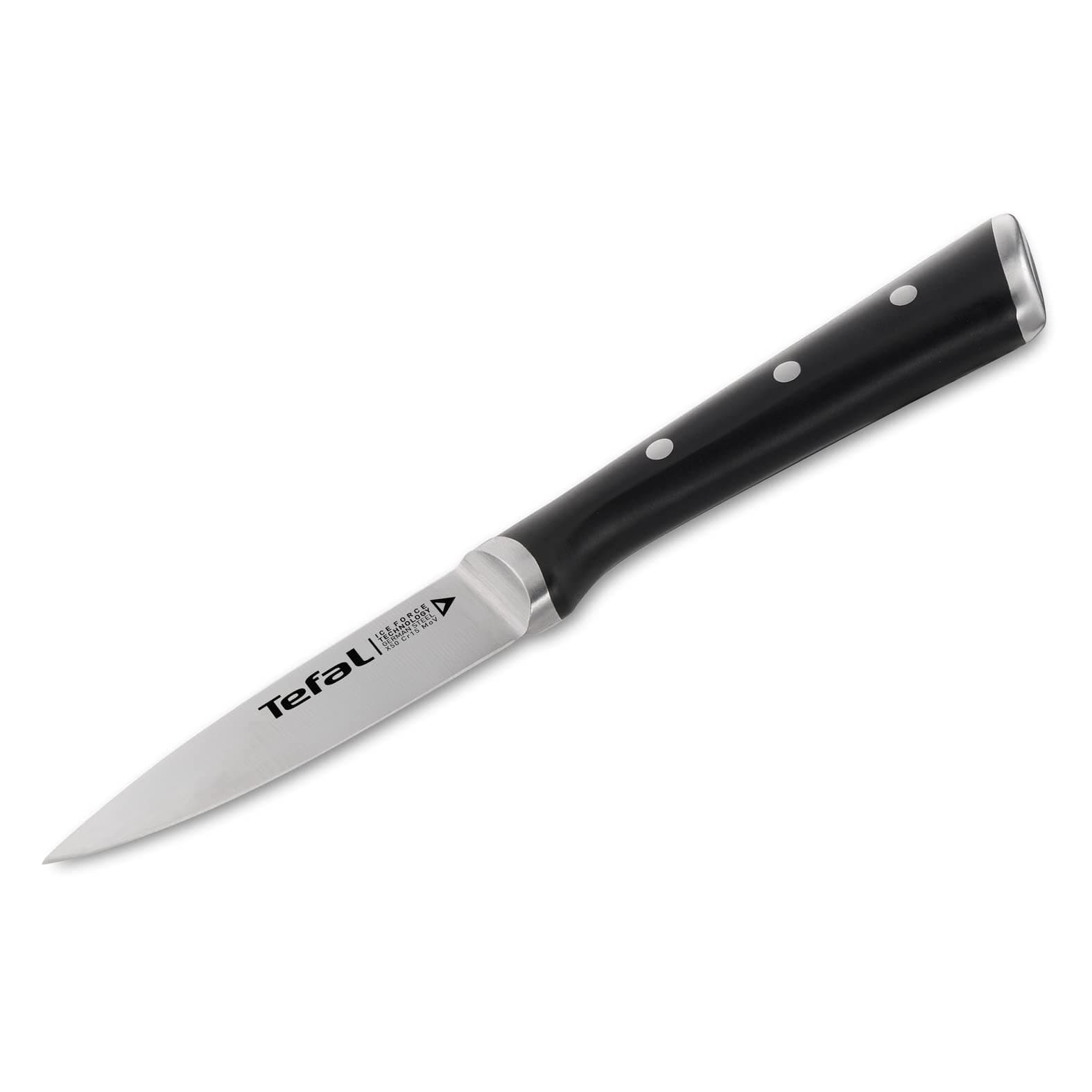 Tefal Ice Force Schälmesser, 9cm Klinge, Korrosionsschutz, Handschutz, Edelstahl/Schwarz, K23205