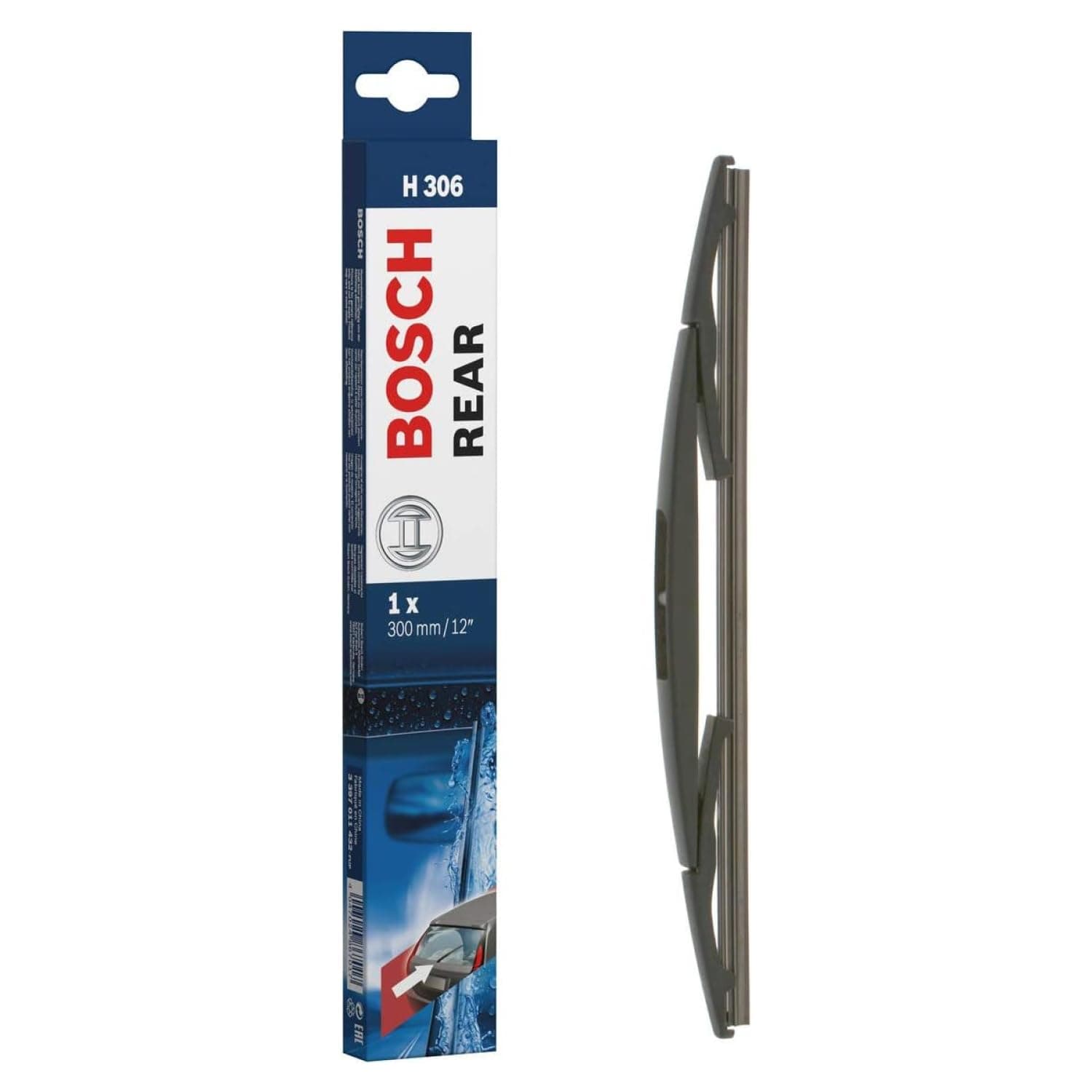 Bosch Rear H306 Heckscheibenwischer - für hervorragende Wischleistung - Ersatz-Scheibenwischer für die Heckscheibe - 1 Wischblatt; 300 mm