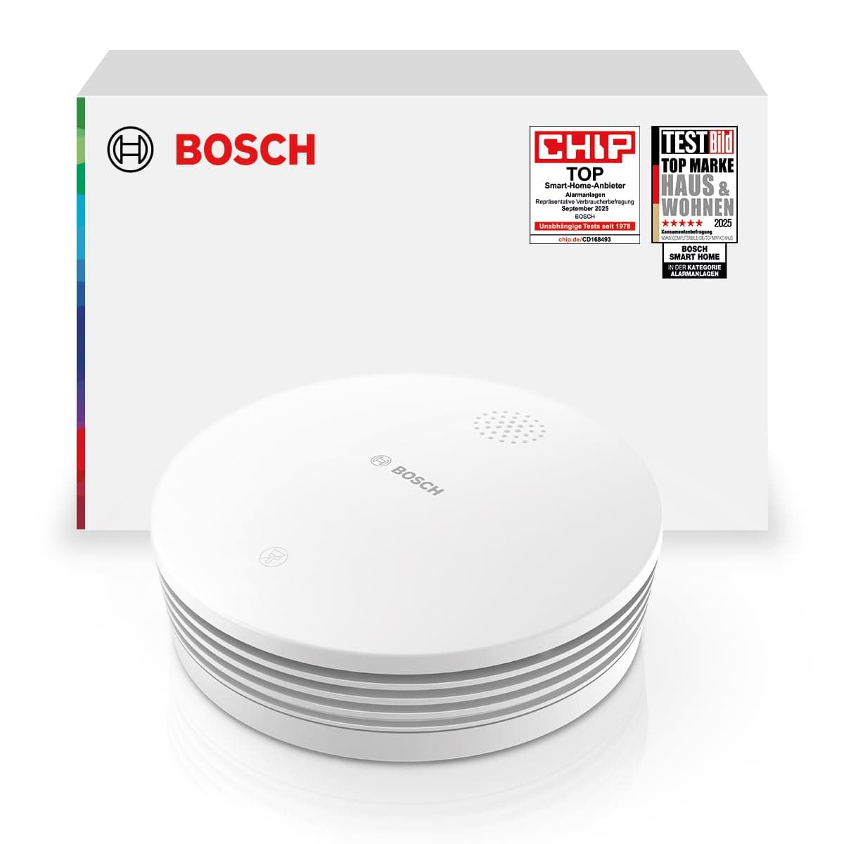 Bosch Smart Home Rauchmelder II, mit App-Funktion, austauschbare Batterie
