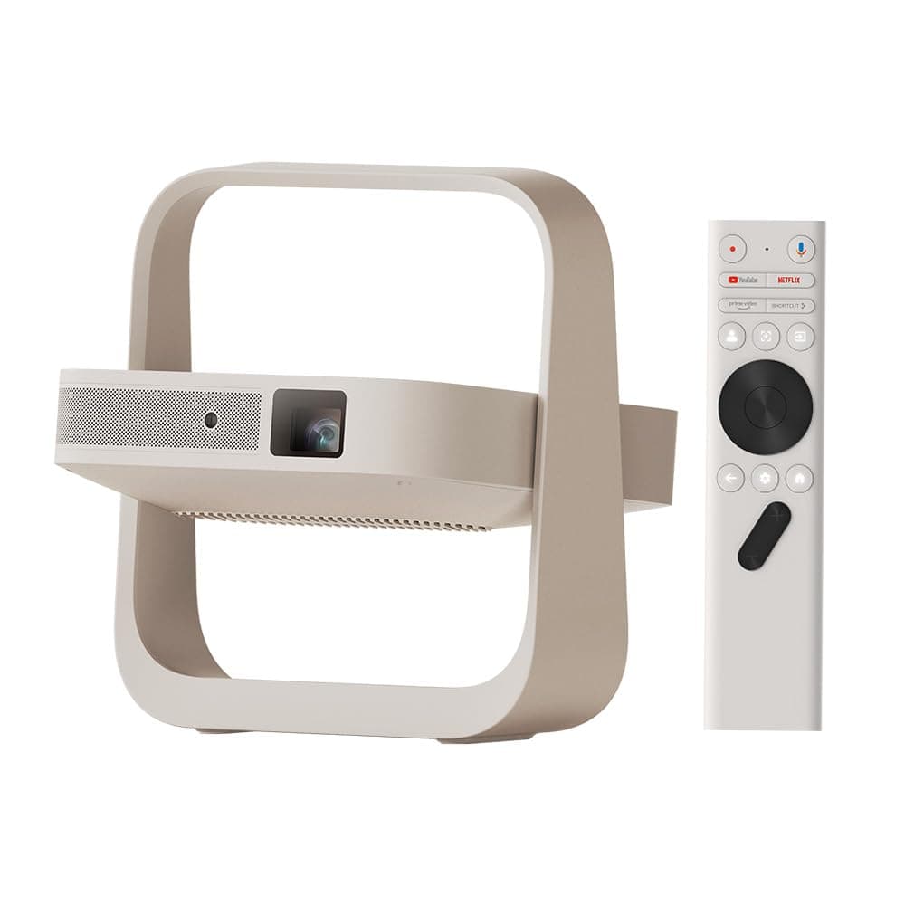 XGIMI Elfin Flip Plus Proyector Portátil, 500 Lúmenes ISO, Resolución 1080P, Google TV con Netflix Oficial, Soporte 150°, Altavoces Integrados de 2 x 3W, WiFi, Bluetooth, Adaptación a la Pantalla