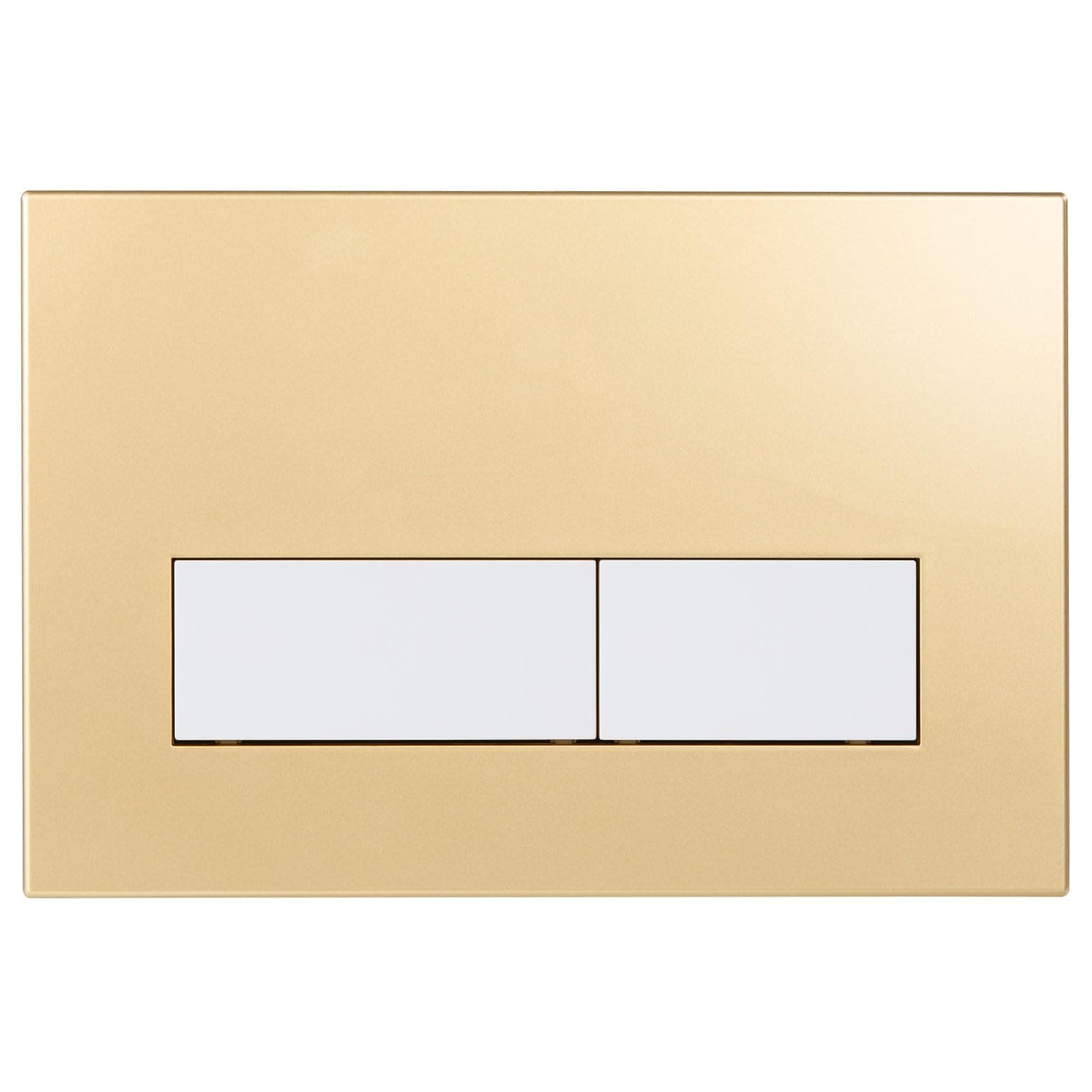 Mendorio Placca di Comando WC, Compatibile con Geberit Sigma, UP300 e UP320, Piastra Doppio Scarico, Dimensioni 246×164 mm (Oro Opaco & Bianco Opaco Pulsante)