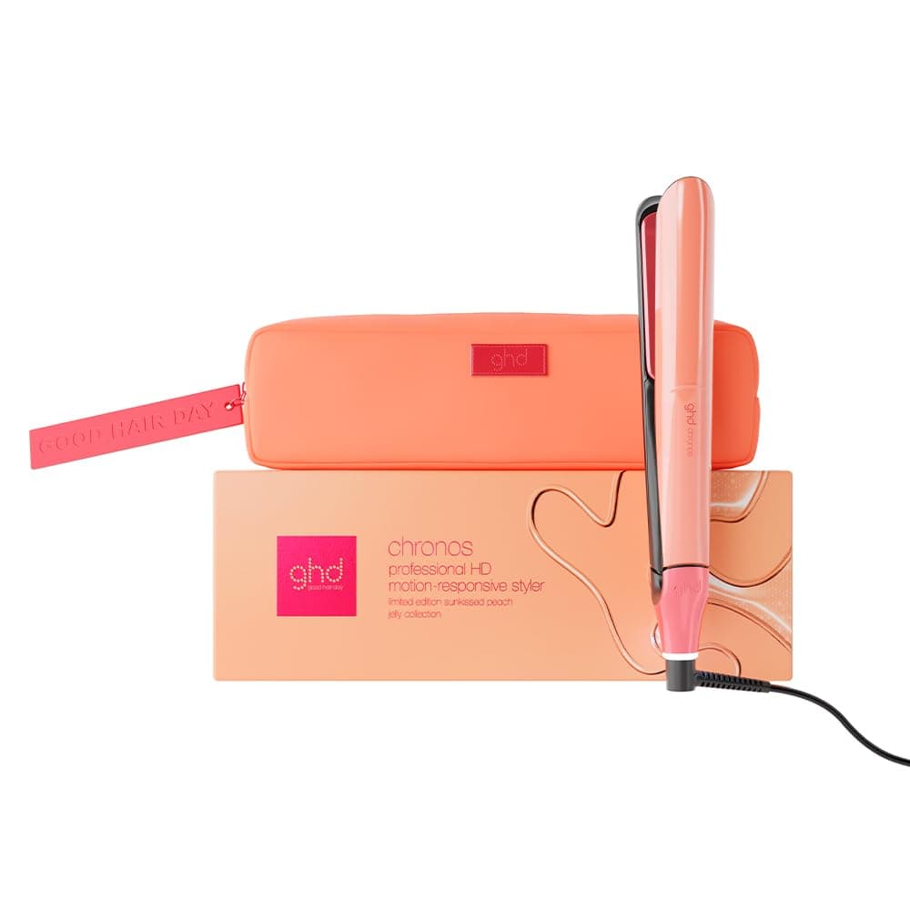 ghd chronos - plancha de pelo profesional, lisos, rizos y ondas de alta definición, 3 veces más rápida, tecnología HD motion-responsive, temperatura óptima de peinado 185ºC