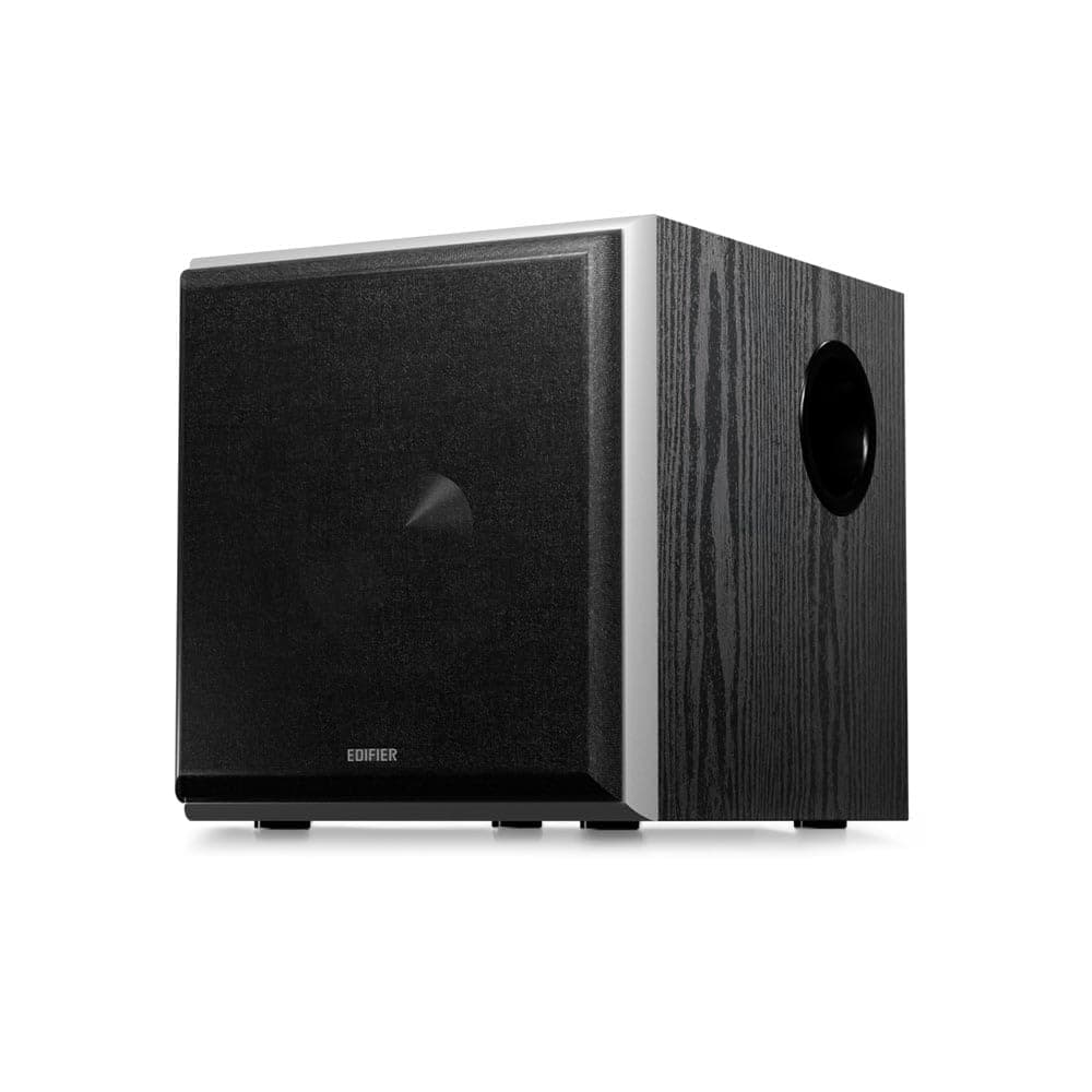 Edifier T5 AKTIV-SUBWOOFER – 8-Zoll-Tieftöner – 70 Watt – Low-Pass-Filter – Frequenz einstellbar bis 38Hz – MDF-Gehäuse für reduzierte Resonanz – Standby – Cinch-Anschlüsse – Zeitloses Design