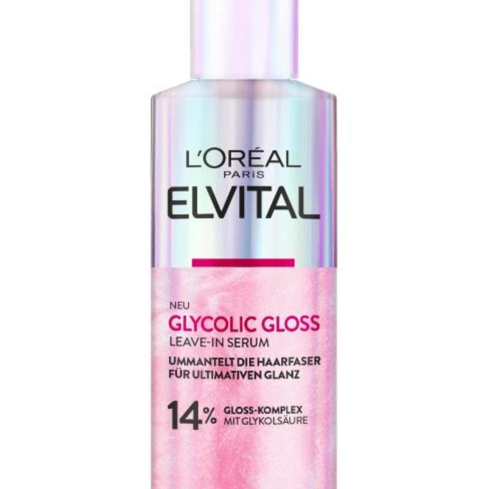 L'Oréal Paris Elvital Glycolic Gloss Serum für glanzloses und stumpfes Haar, Haarpflege für intensive Geschmeidigkeit und ultimativen Glanz, Leave-In Serum, regenerierend, mit Glykolsäure, 150ml