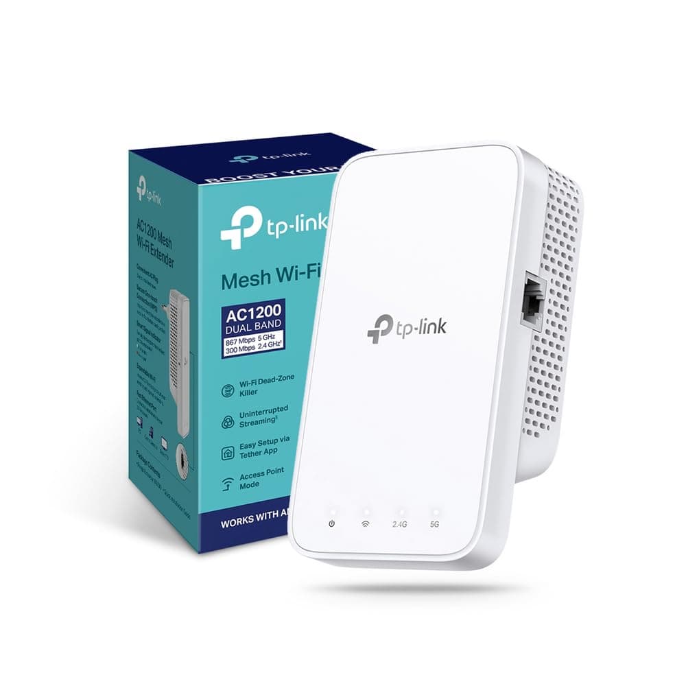 TP-Link Ripetitore WiFi RE330, amplificatore WiFi AC1200, estensore fino a 120 ㎡, potente ripetitore per casa con porta ethernet, compatibile con tutti i box internet