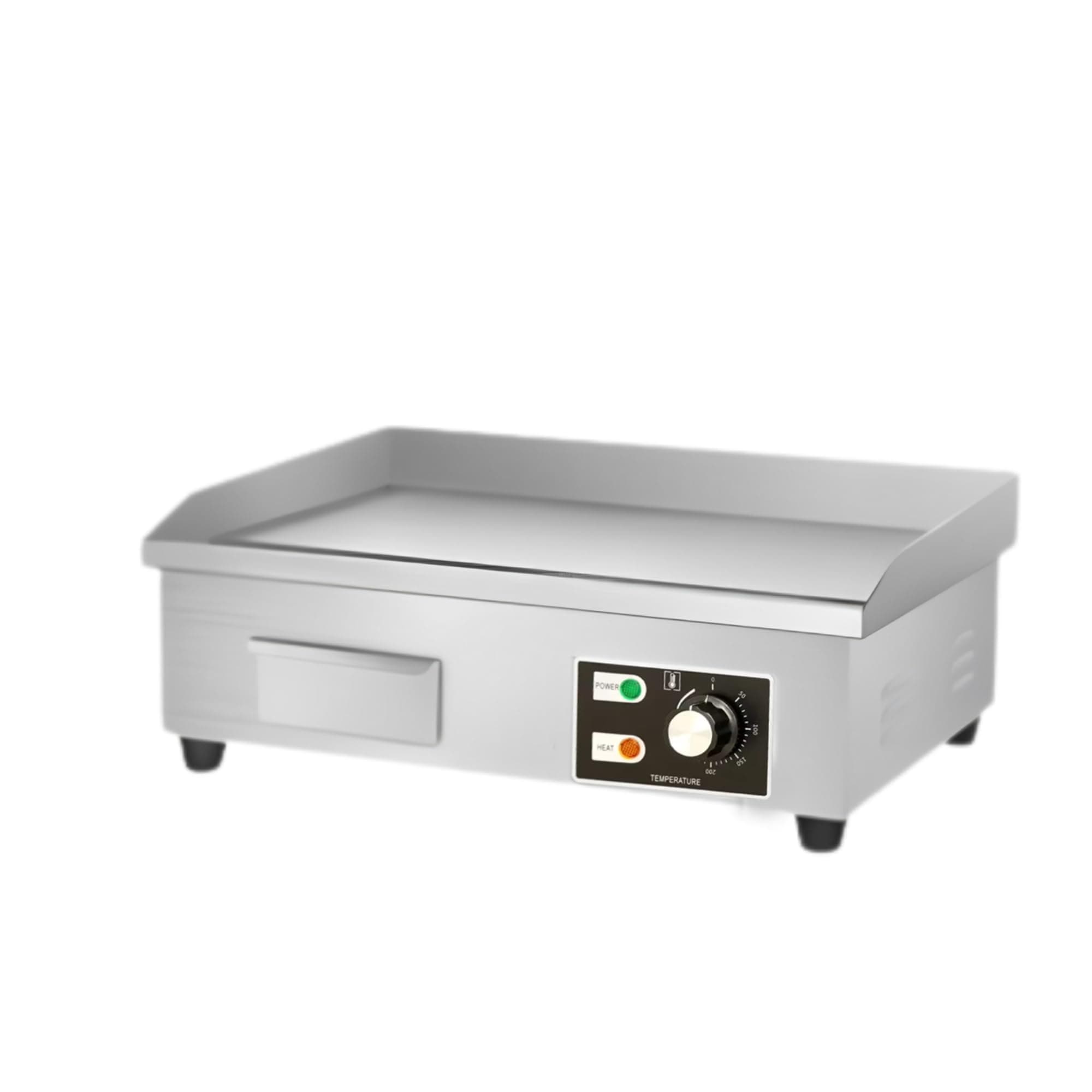 Plancha Eléctrica de Cocina.Plancha Profesional para Cocinar de 55x35cm.Acero Inoxidable.Placa Industrial con Bandeja Recoge Grasa.Temperatura de 50-300 °C.3000W