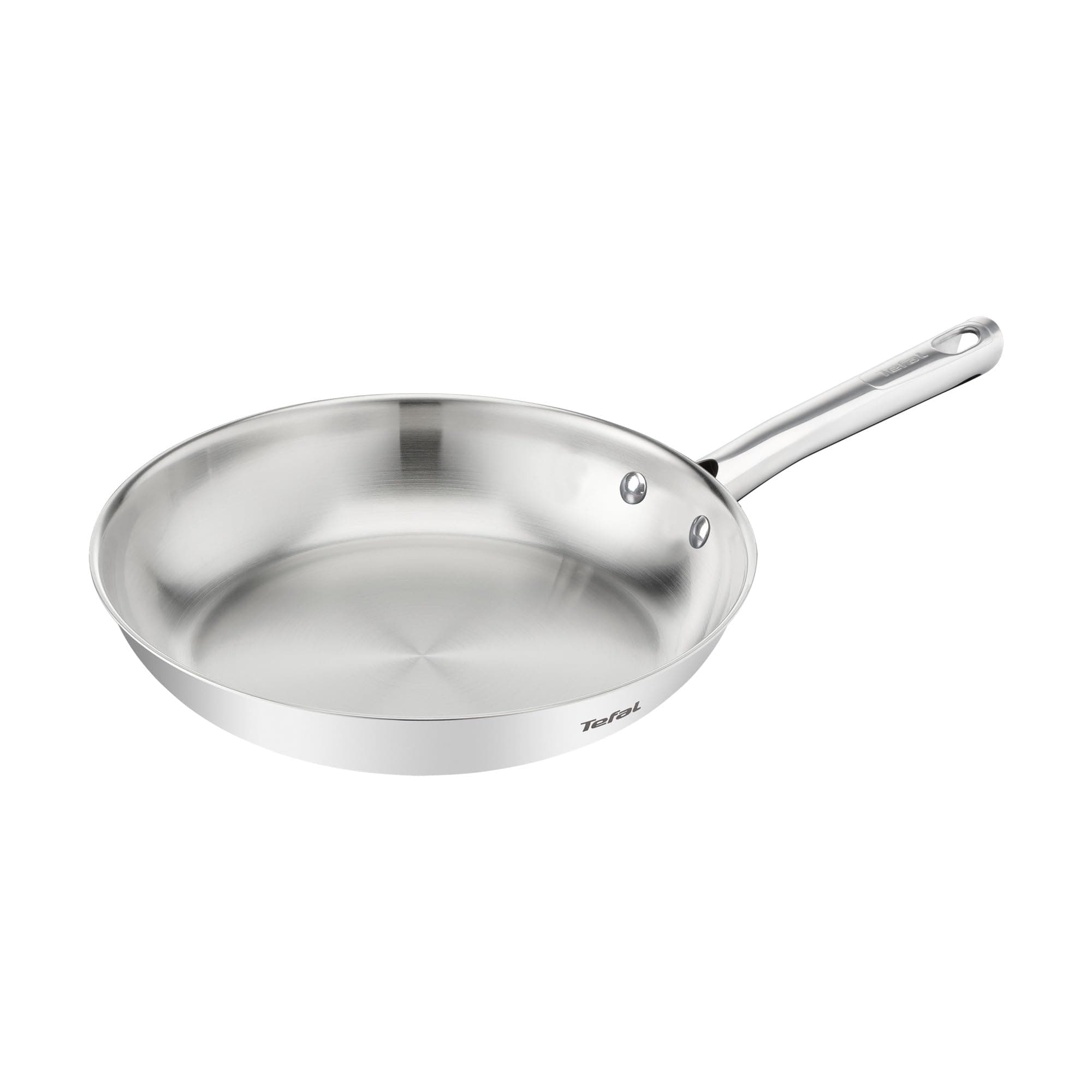 Tefal Duetto On - Sartén de 24 cm, Acero inoxidable, Cocción rápida y uniforme, Apto inducción, Mango ergonómico, 10 años de garantía, Resultados crujientes