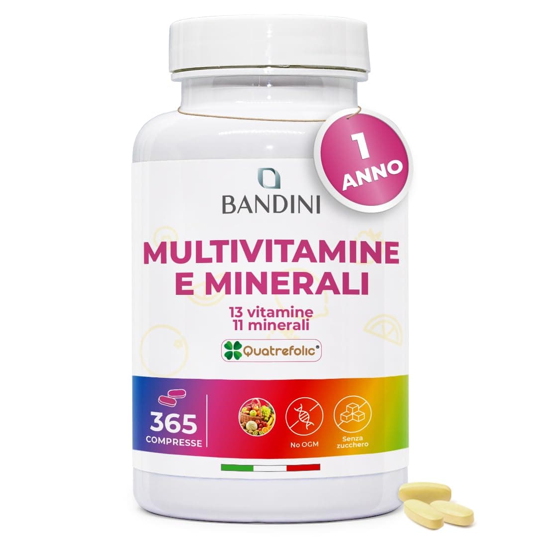 Bandini® Multivitaminico Completo 365 compresse (Scorta per 1 Anno) - Integratore Multivitamin Complex con 13 Vitamine e 11 Minerali - Complesso Multi-Vitaminico Uomo e Donna - Prodotto in Italia