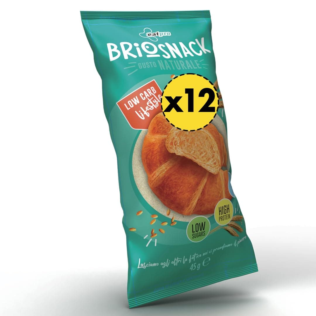 Cornetti Proteici Senza Carboidrati EatPro 12 Brioches Senza Zucchero Low Carb Naturale 1,1% Zuccheri, 25% Proteine, Colazione Proteica Keto Diet Croissant Proteici, Dieta Chetogenica Prodotti