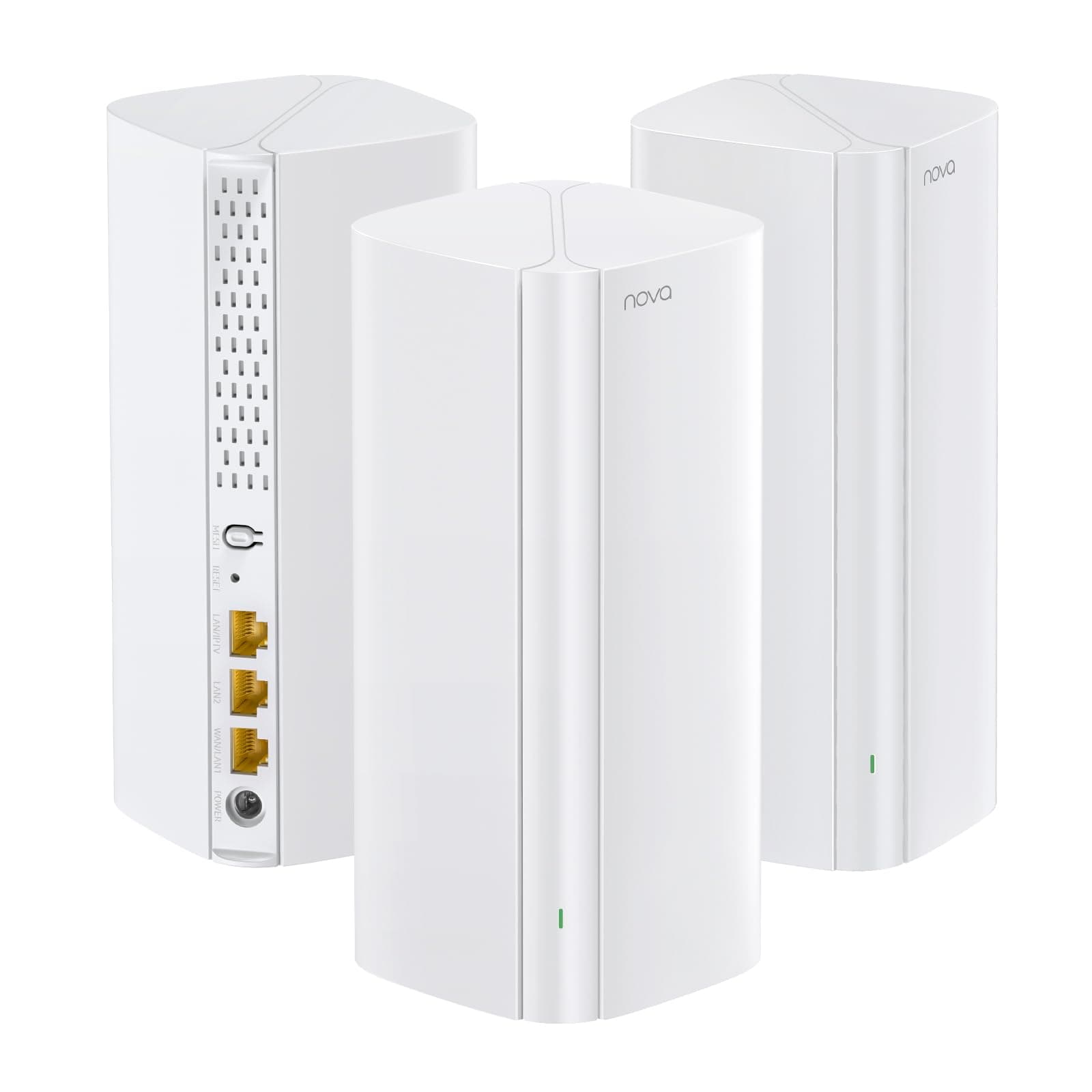 Tenda Nova Mesh MX12 (3-Pack) - WiFi Mesh AX3000, Repetidor WiFi 6 de Doble Banda 2,4 GHz/5 GHz, Router para Toda la Casa, 3X Puertos Gigabit, Backhaul Ethernet, Control Parental, MU-MIMO, OFDMA