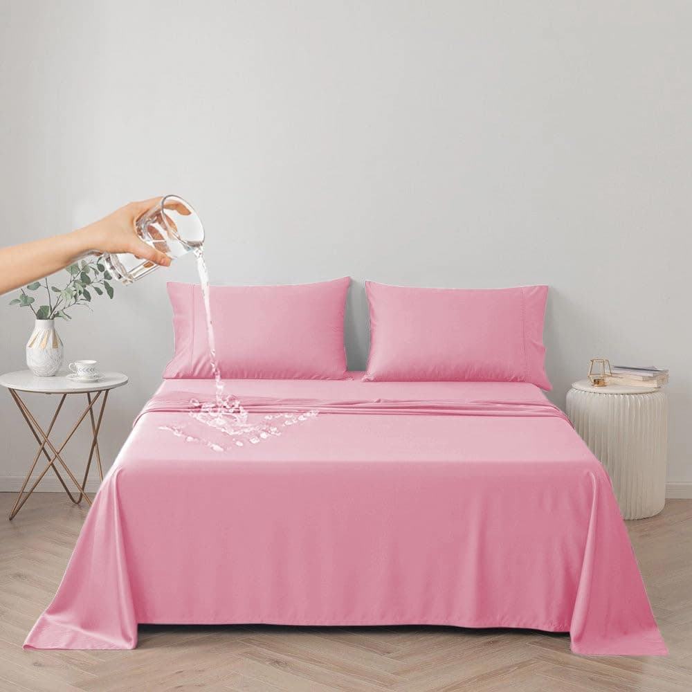 DUJUIKE Copriletto Impermeabile, Lenzuolo impermeabile, Coprimaterasso, Copridivano Divano per Cane, Gatto, Bambini, per letto matrimoniale (Cal king/King 230 * 250cm,Rosa)