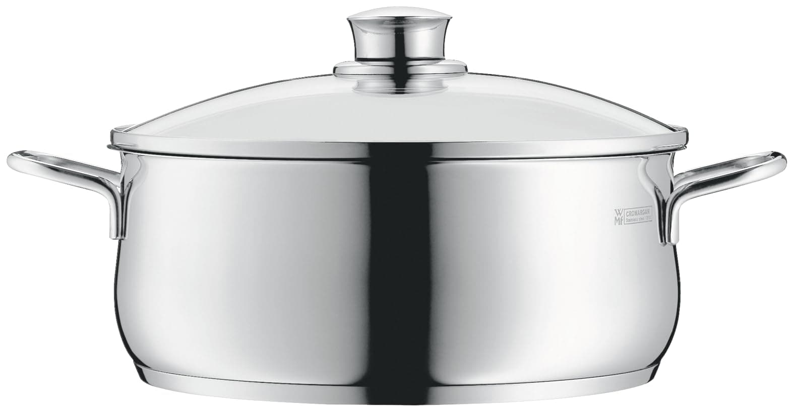 WMF Diadem Plus Kochtopf 16 cm klein, Glasdeckel, Topf 16cm, Bratentopf Induktion 1,5l, kleiner Topf Cromargan Edelstahl poliert, Nudeltopf, unbeschichtet