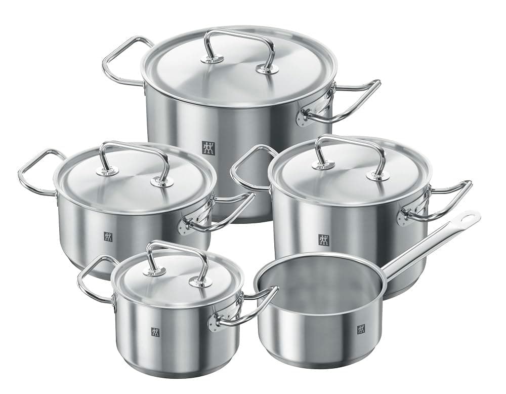 ZWILLING Twin Classic Kochtopf-Set 5-teilig, mit Deckel, Induktionsgeeignet, Unbeschichtet, Edelstahl, Silber