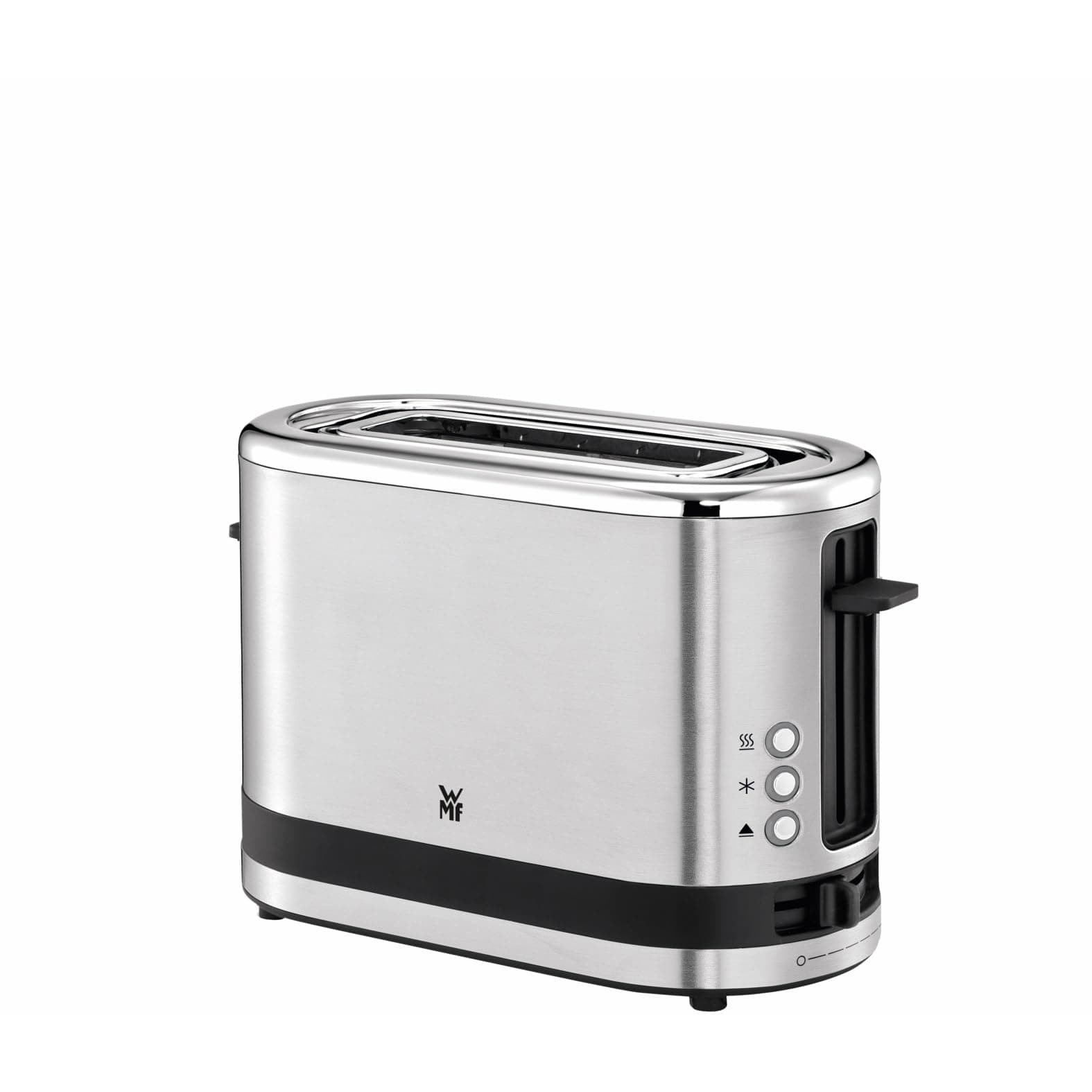 WMF Küchenminis 1-Scheiben Toaster Langschlitz XXl-Toast, Mini Toaster mit Brötchenaufsatz 7 Bräunungsstufen Überhitzungsschutz 600W Edelstahl matt