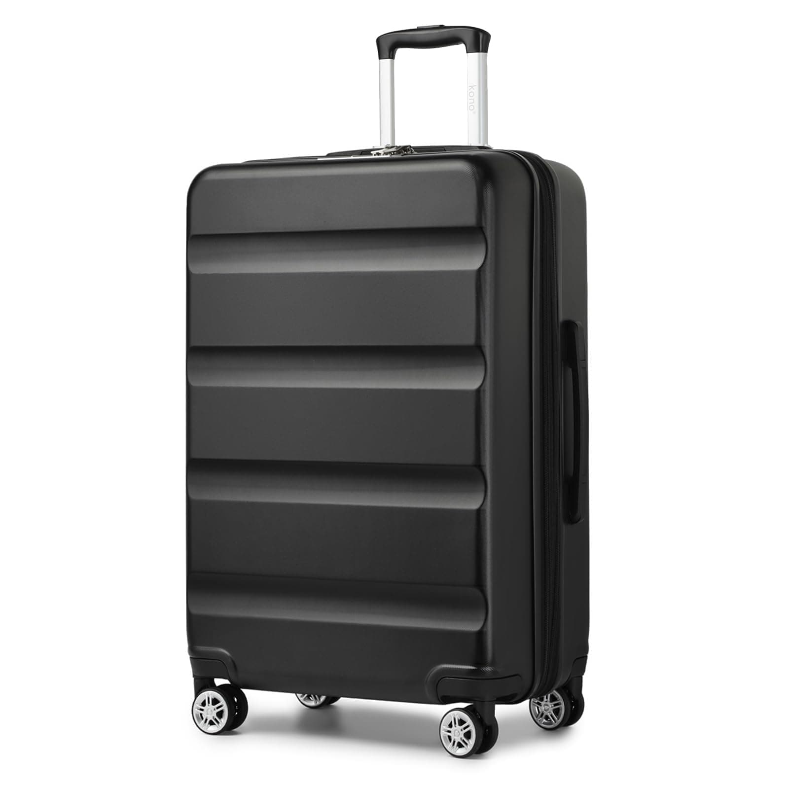 Kono 28" Grand Valise | Serrures TSA | Bagage Extensible avec 4 Roues Silencieuses à Double Rotation | Léger et Durable (Noir,75x47.5x29.5cm)