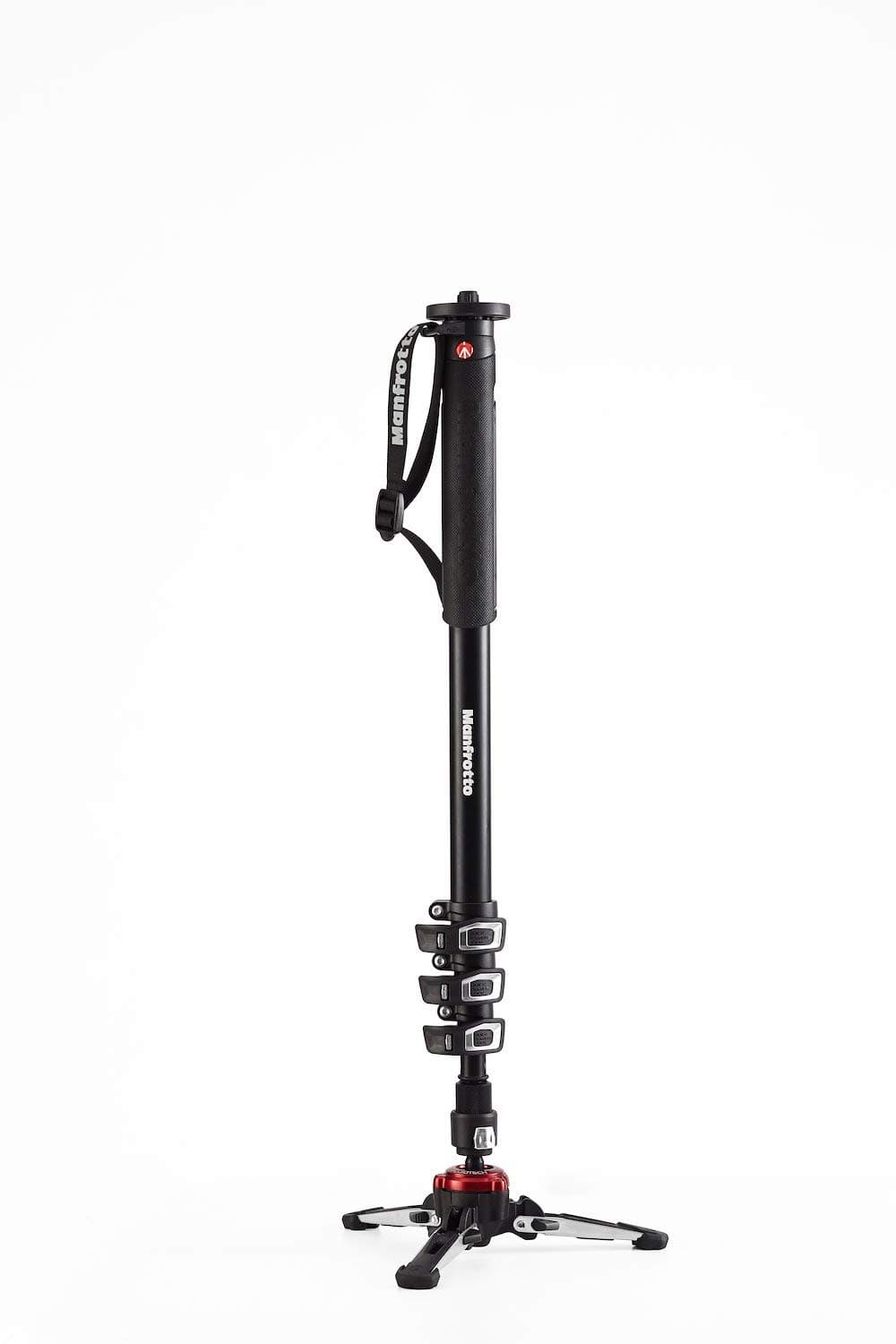 Manfrotto Video Monopod XPRO+, Monopié de Aluminio de 4 Secciones y Base Fluida para Cámaras Compactas - Accesorio de Fotografía para la Creación de Contenido, Vídeos, Vlogging