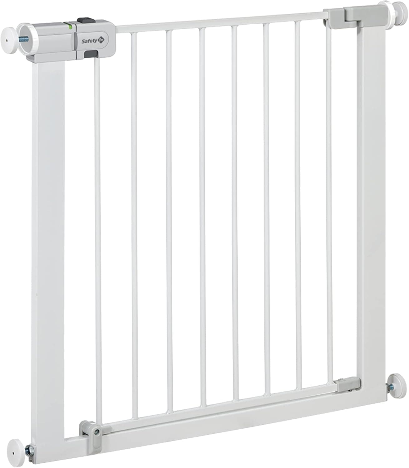 Safety 1st Secure Tech Metal Cancelletto Di Sicurezza In Metallo Per Bambini, Porte, Scale, Vani Con Apertura 73-80 Allungabile Fino A 136 Con Estensioni Vendute Separatamente, In Metallo Bianco