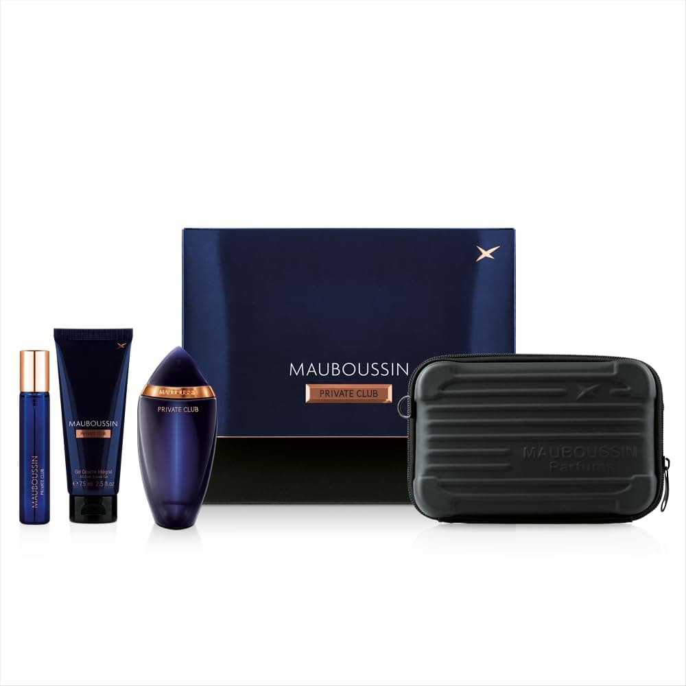 Mauboussin - Coffret Prestige Private Club : Eau de Parfum 100ml, Gel Douche 75ml, Travel Spray 20ml & Sac Bandoulière