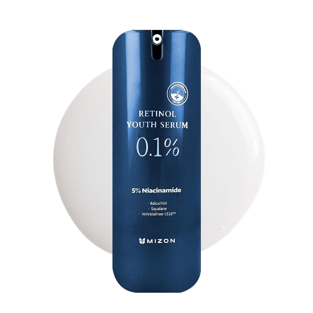 Siero Anti-Aging Mizon Retinol Youth (0,1%) Skincare Coreana - Formula Anti-Invecchiamento Avanzata con Bakuchiol e Niacinamide per la Riduzione delle Rughe, Illuminazione della Pelle e Miglioramento