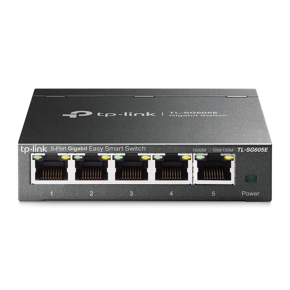 TP-Link TL-SG605E 5-Ports Gigabit Easy Smart Managed Netzwerk Switch (Plug-and-Play, Metallgehäuse, QoS, IGMP-Snooping, VLAN, zentrales Management, energieeffizient)