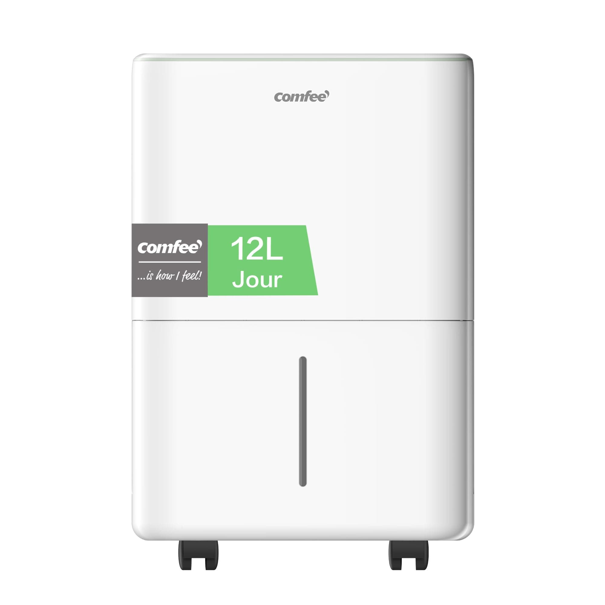 COMFEE' Déshumidificateur Compacte, Absorbe jusqu'à 12L/jour, Mode nuit, Child lock, Minuterie 24H, Réservoir 2,5L, Pour pièce de 20-35㎡, Aqua Dry 12