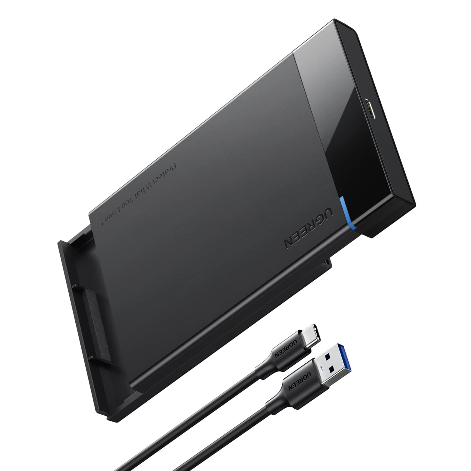 UGREEN USB C Boîtier Externe 2,5 Pouces Disque Dur SATA III II I HDD SSD USB 3.1 Gen 2 Type C 6Gbps UASP Supporte Windows Mac OS Linux, Câble Inclus