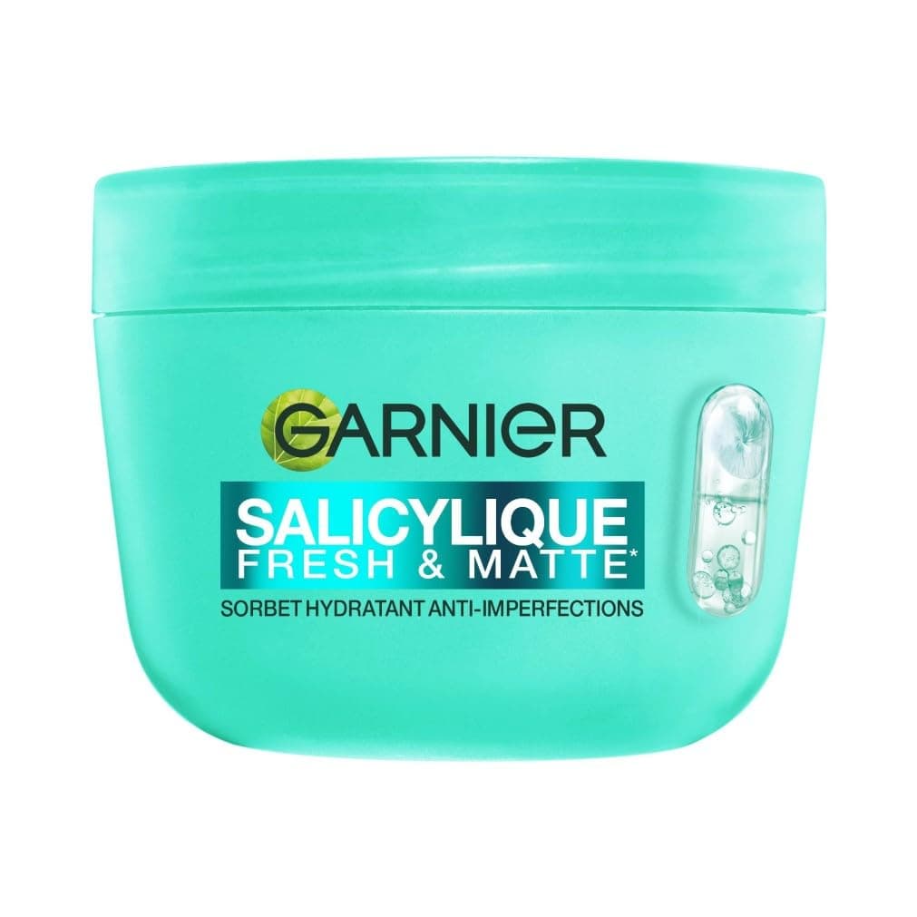 GARNIER - Salicylique - Crème Sorbet Hydratante Fresh & Matte - Crème Hydratante & Matifiante - Adoucit la Peau, Unifie le Teint, Réduit les Pores et l'Excès de Sébum - Tous Types de Peaux - 85 ml
