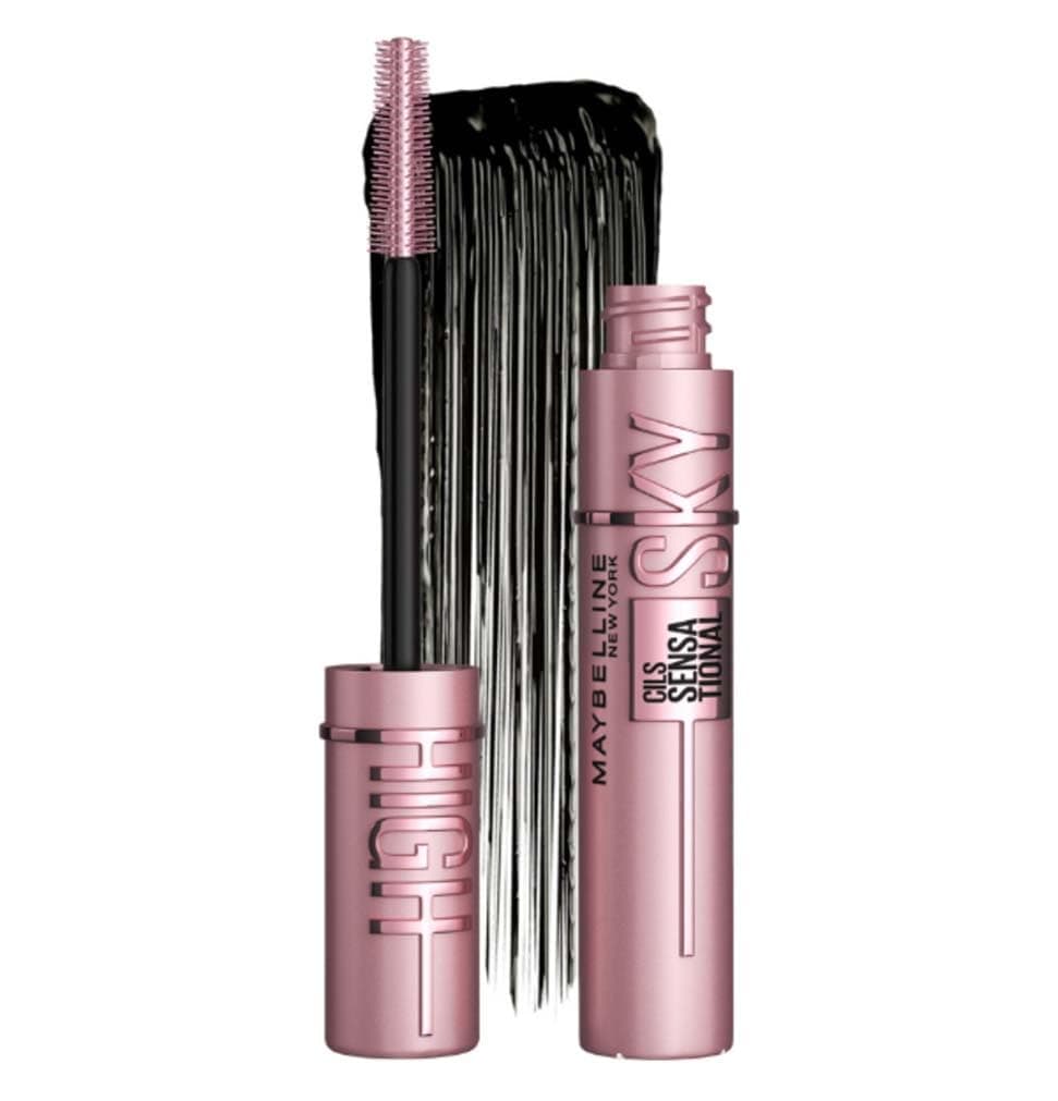 Maybelline New York - Mascara Volume Intense et Longueur Illimitée - Formule Enrichie en Extraits de Bambous et de Fibres - Sky High - Teinte : Very Black - 7,2 ml