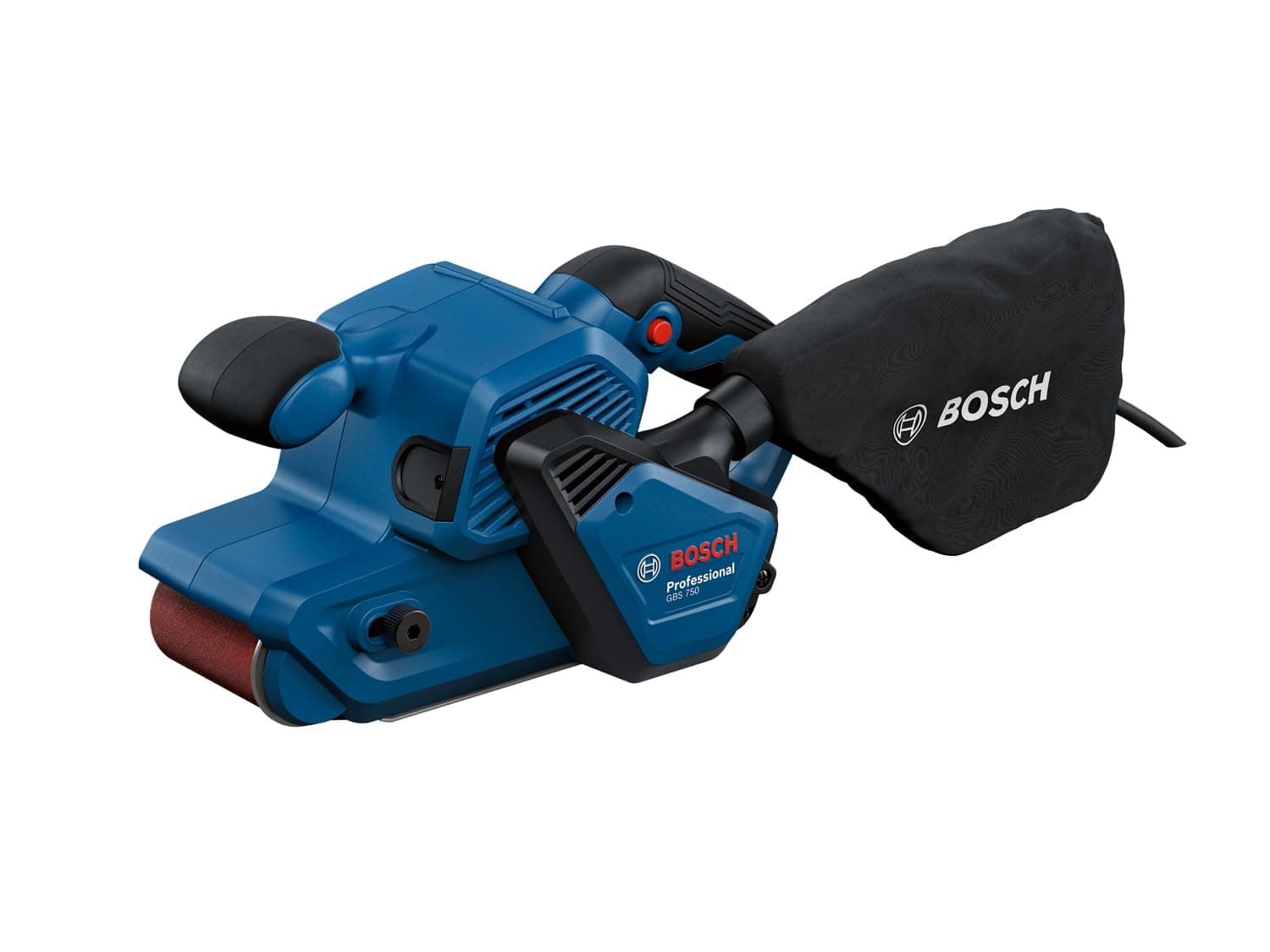 Bosch Professional Ponceuse à bande GBS 750 (moteur 850 W, y compris bande abrasive textile, sac à poussières)