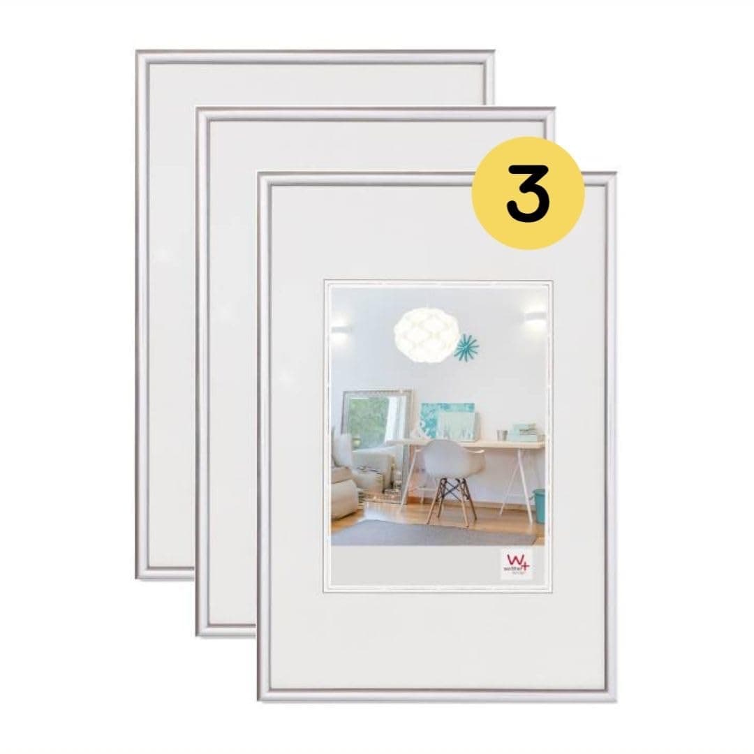 walther design Argento 20 x 30 cm Confezione da 3, Cornice in plastica New Lifestyle KV030S3