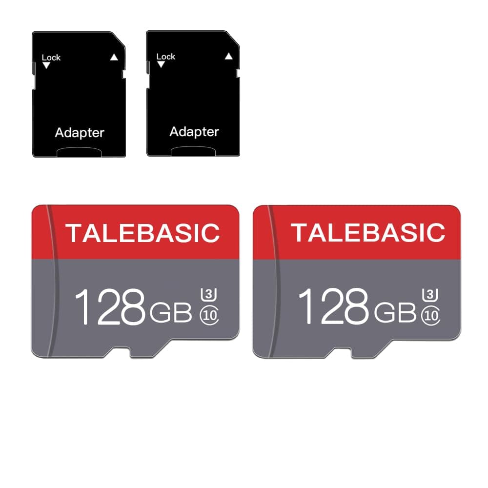 Carte mémoire 128GB Micro Memory Card Classe 10 avec Adaptateur SD - Carte TF Haute Vitesse pour Tablette/téléphone Mobile/Appareil Photo/autoradio/Console de Jeu (Lot de 2 Cartes de 128GB)