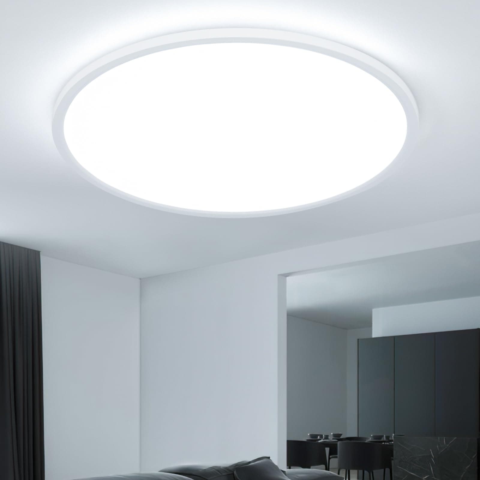 EASY EAGLE Plafoniera led soffitto, 50CM Lampadario led soffitto 6500K, 52W Lampada da Soffitto LED Moderno per Camera da Letto soggiorno Cucina Balcone Bagno Ufficio, Rotondo