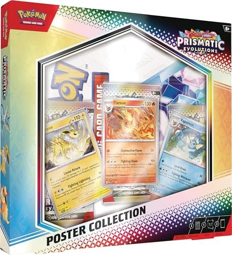 Pokémon TCG: Scarlet &amp; Violet – Prismatic Evolutions Poster-Kollektion (3 Boosterpacks &amp; 3 Folien-Promo-Karten)