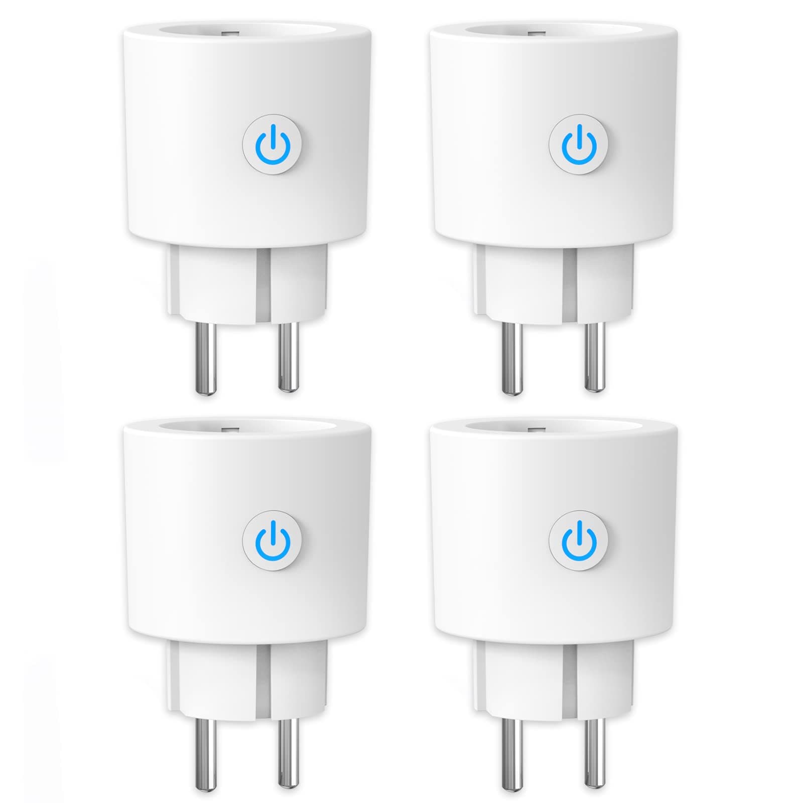 ANTELA Enchufe Inteligente WiFi 16A 3680W con Monitor de Energía, Compatible con Alexa y Google Home, Horarios y Temporizadores, No Necesita HUB,4pc