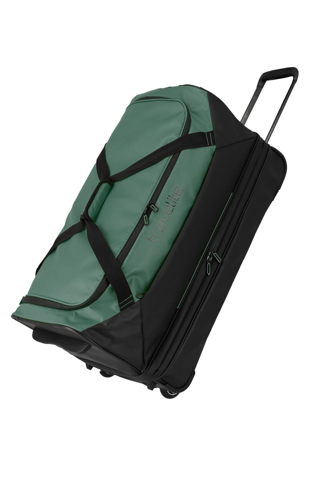 Travelite Sac de voyage trolley avec roulettes en matériau hydrofuge, Basics bagage souple avec soufflet d'expansion, 70 cm, 98-119 litres, Vert