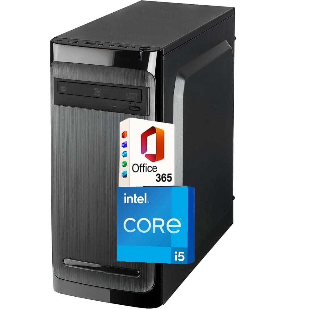 PC Fisso Desktop NUOVO pronto all'uso • Intel core i5-4th • 16GB RAM DDR3 • 256GB SSD + 512GB HDD • Windows 11 Pro • Office 365 • WiFi • DVD • Ideale per ufficio, casa e studio • Garanzia 2 anni