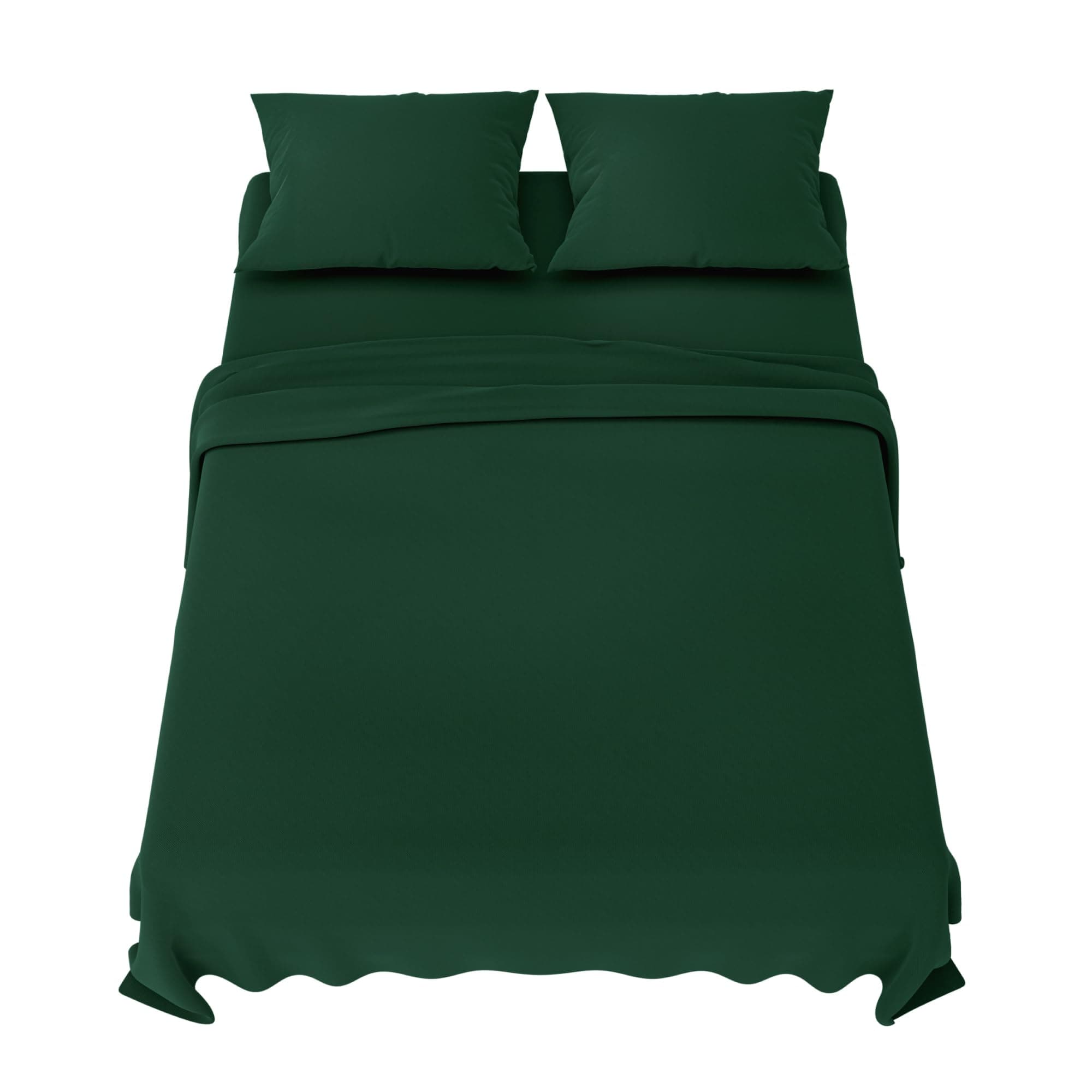 Dreamzie Lenzuola Matrimoniali 150x200 cm - Completo Lenzuola 4 Pezzi in Microfibre - Lenzuolo con Angoli - Lenzuola Sopra - 2 Federa 50x80 - Lenzuola Matrimoniali 150x200cm Verde