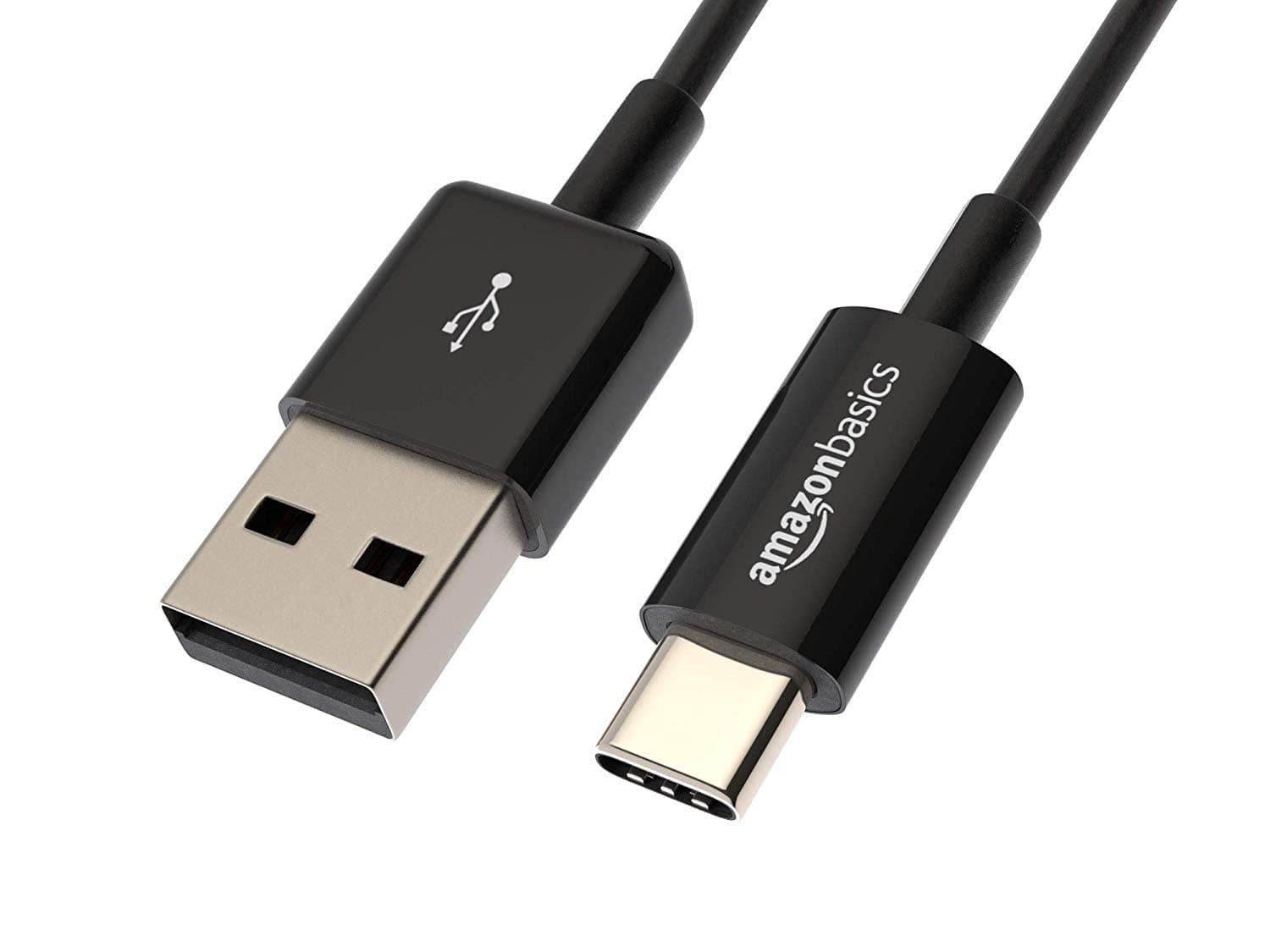 Amazon Basics Cavo di ricarica rapida da USB-C a USB-A 2.0, velocità 480 Mbps, certificato USB-IF, per Apple iPhone 16/15, iPad, Samsung Galaxy, tablet, laptop, 0.9 m, nero