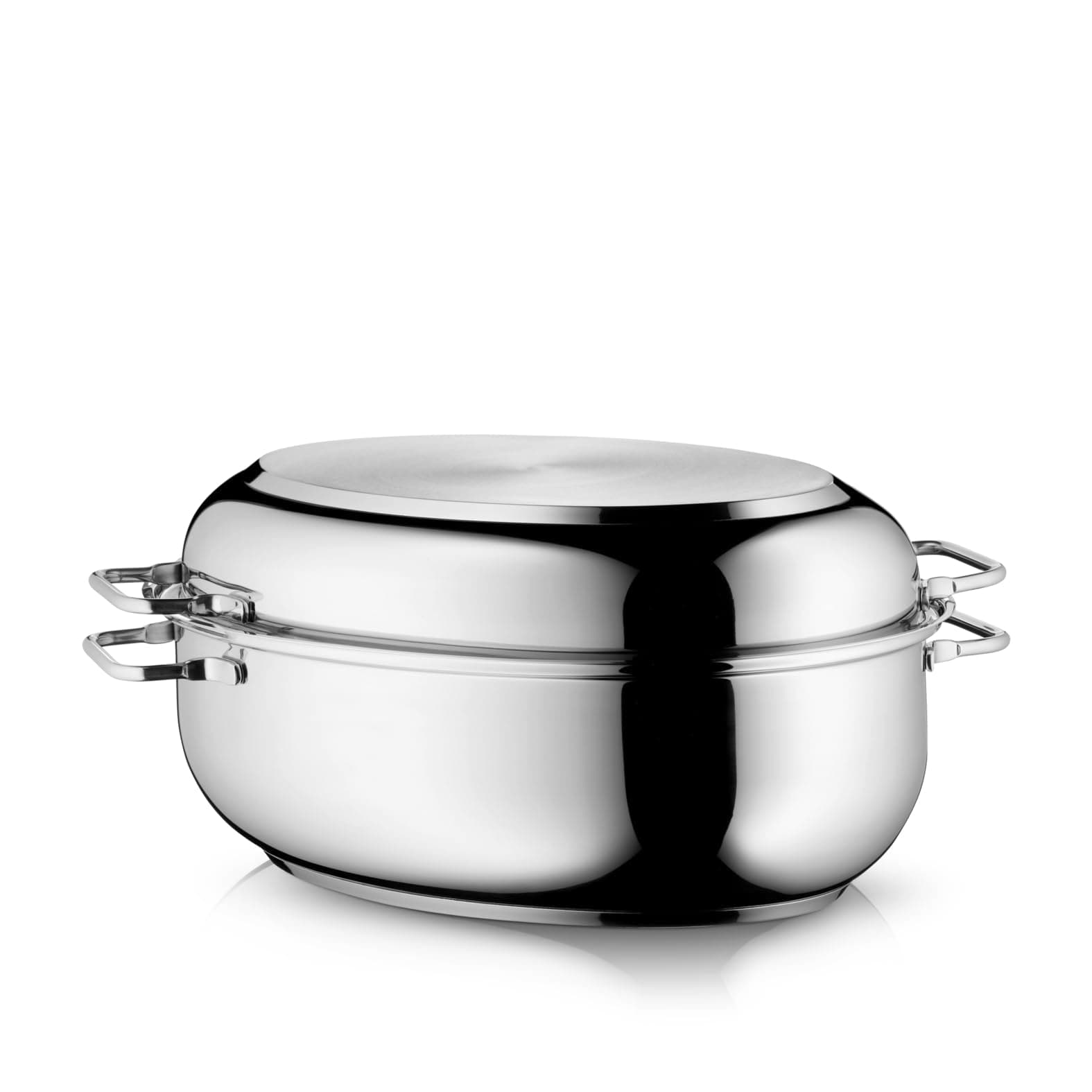 WMF Bräter mit Deckel backofengeeignet, 8,5l, Bräter Induktion, Cromargan Edelstahl, Induktionsdeckel, Schmortopf, 41 x 28,5 x 18 cm