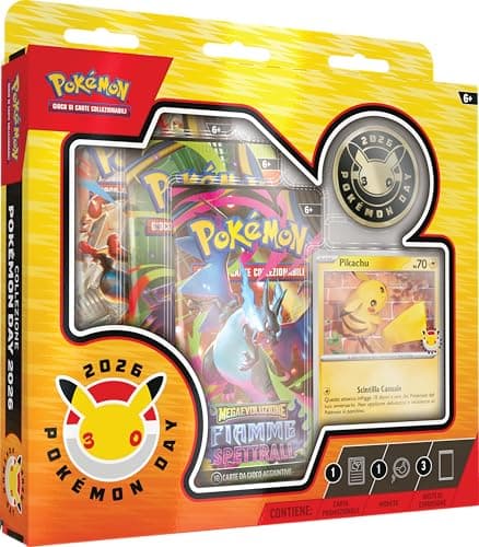 Pokémon Day Kollektion 2026 Pokémon TCG (eine holografische Promokarte, eine Münze und DREI Booster-Packs)
