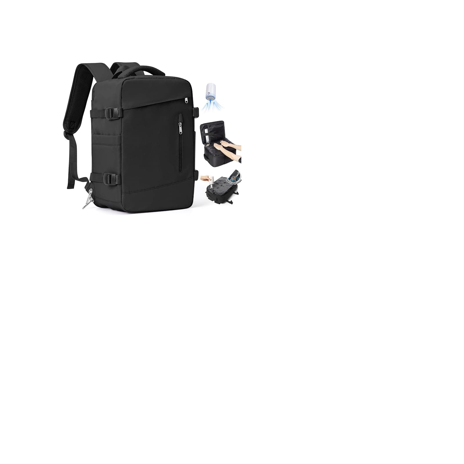 SZLX Zaino Ryanair 40x30x20 Sottovuoto con Pompa Zaino Ryanair 40x20x25 Donna Zaino da Viaggio Wizzair Bagaglio a Mano Uomo per Laptop da 14 Pollici Borse da Cabina 45x36x20 Easyjet con Porta Scarpe