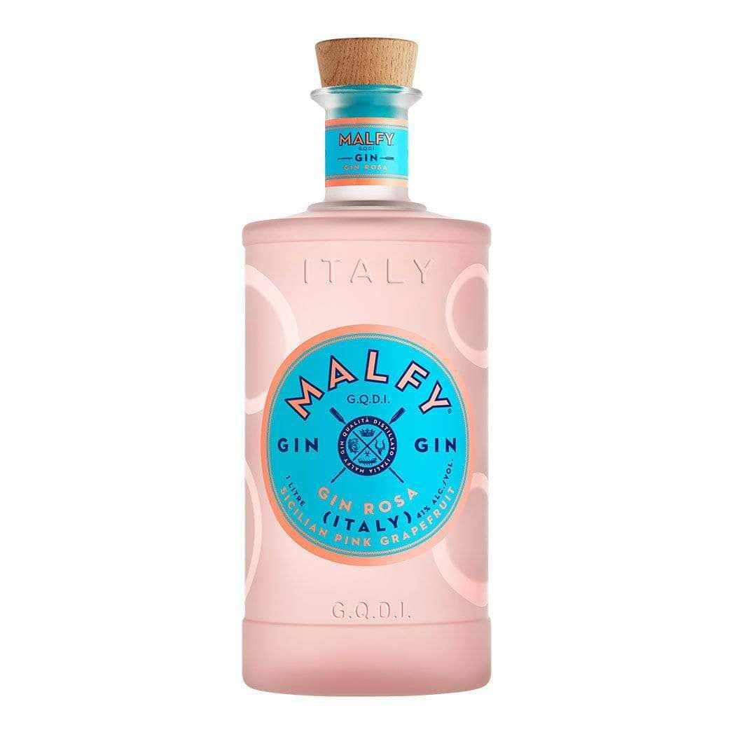 Malfy Gin Rosa – Super Premium Gin aus Italien mit Pink Grapefruit und Rhabarber – 41% Vol – 1 x 0,7L