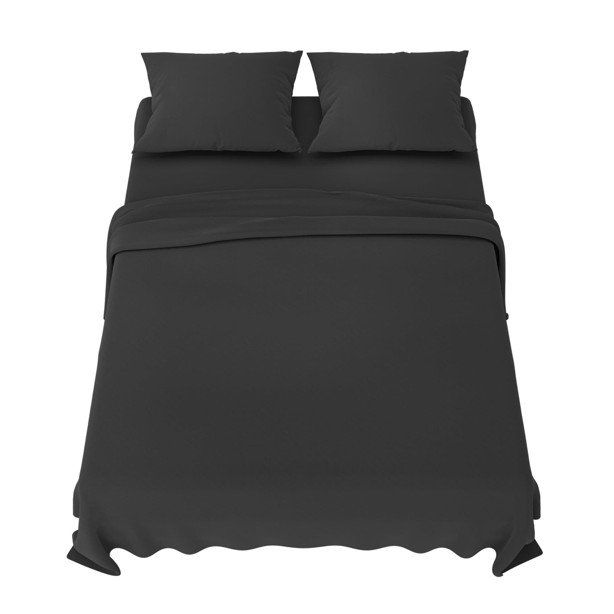 Dreamzie Lenzuola Una Piazza e Mezza 140x200 cm - Completo Lenzuola 4 Pezzi in Microfibre - Lenzuolo con Angoli - Lenzuola Sopra - 2 Federa 65x65 - Lenzuola Una Piazza e Mezza 140x200cm Grigio Scuro