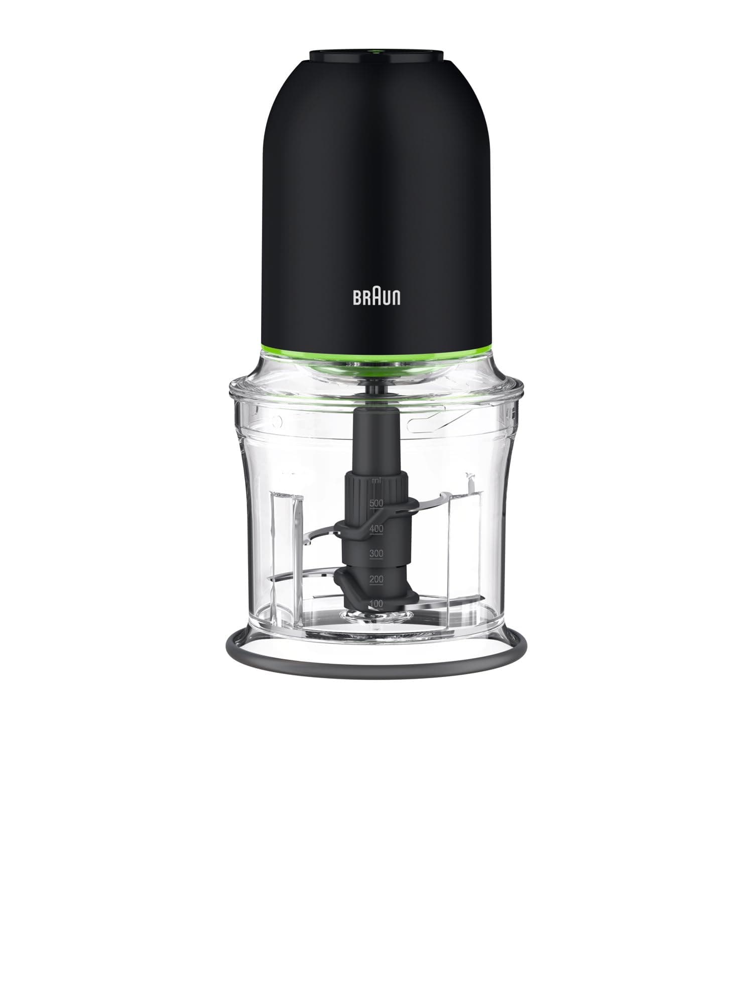 Braun MultiPractic 3 CH3011BK, Picadora con 4 Cuchilla de Acero Inoxidable, Función One Push, Triturador de Hielo, Apta para Lavavajillas, 500W, Negro