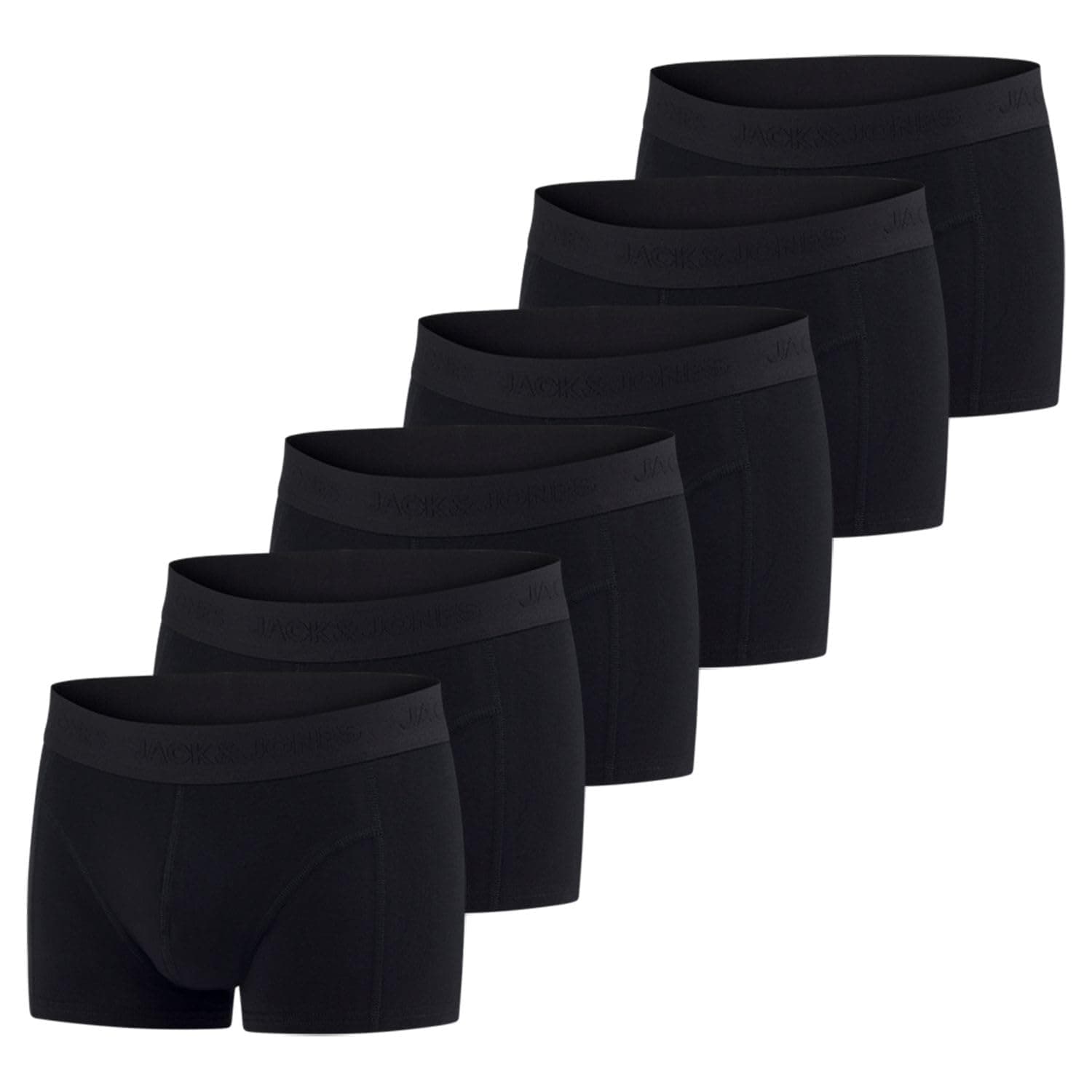 JACK & JONES Boxershorts Herren 6er Pack Basic Trunks Boxer Stretch Unterhosen Unterwäsche Retroshorts Set Baumwolle Schwarz Rot Grün Blau Grau S M L XL XXL 3XL 4XL 5XL 6XL 7XL 8XL