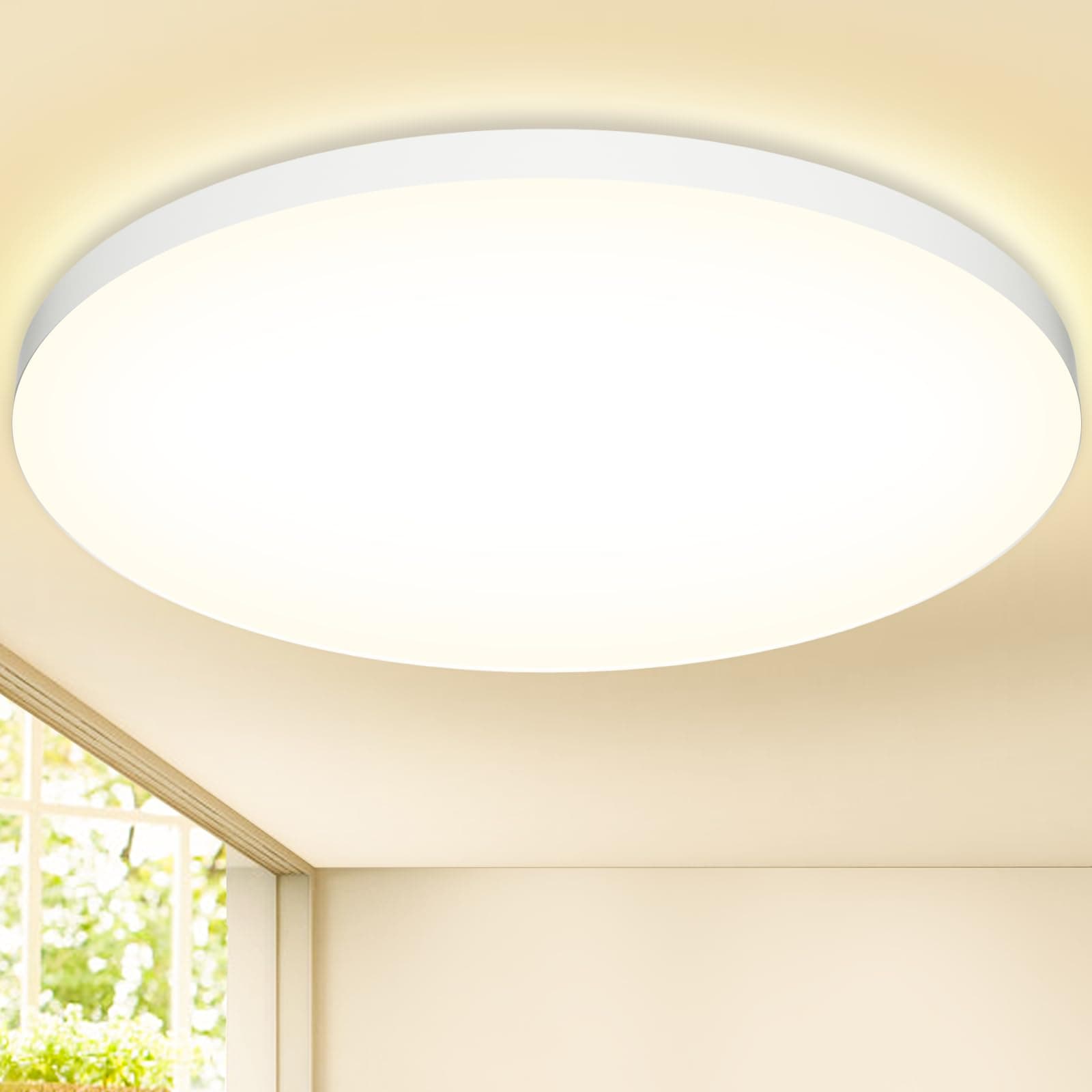 Plafoniera LED Soffitto 36W Lampada da Soffitto 4000K Plafoniera Bagno IP44 Impermeabile Ø37CM Rotonda Lampadario LED Moderna Luce Soffitto per Cameretta, Soggiorno, Cucina, Balcone, Corridoio