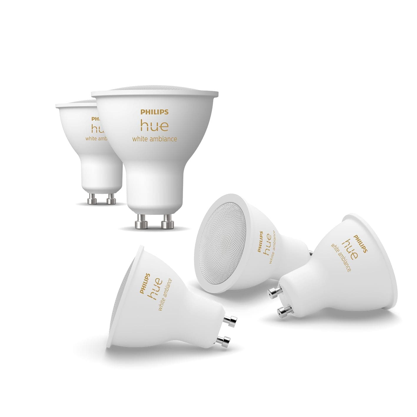 Philips Hue White Ambiance Ampoule LED connectée Pack de 5, culot GU10, 400 lumens, Compatible Bluetooth. Fonctionne avec Alexa, Google Assistant et Apple HomeKit