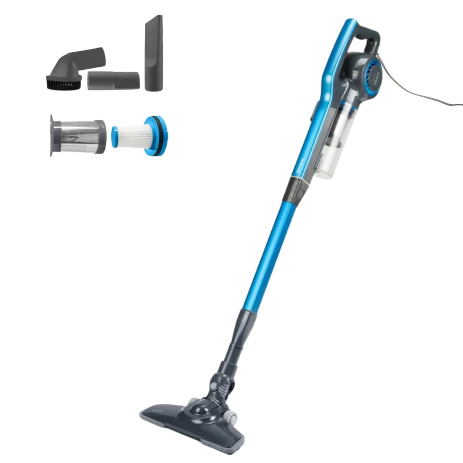 BLACK+DECKER BXVMS600E - Balai électrique 3-en-1 600W, aspirateur à Main et Lance. Cordon de 6 mètres. Aspirateur cyclonique sans Sac. Filtre EPA. Gris