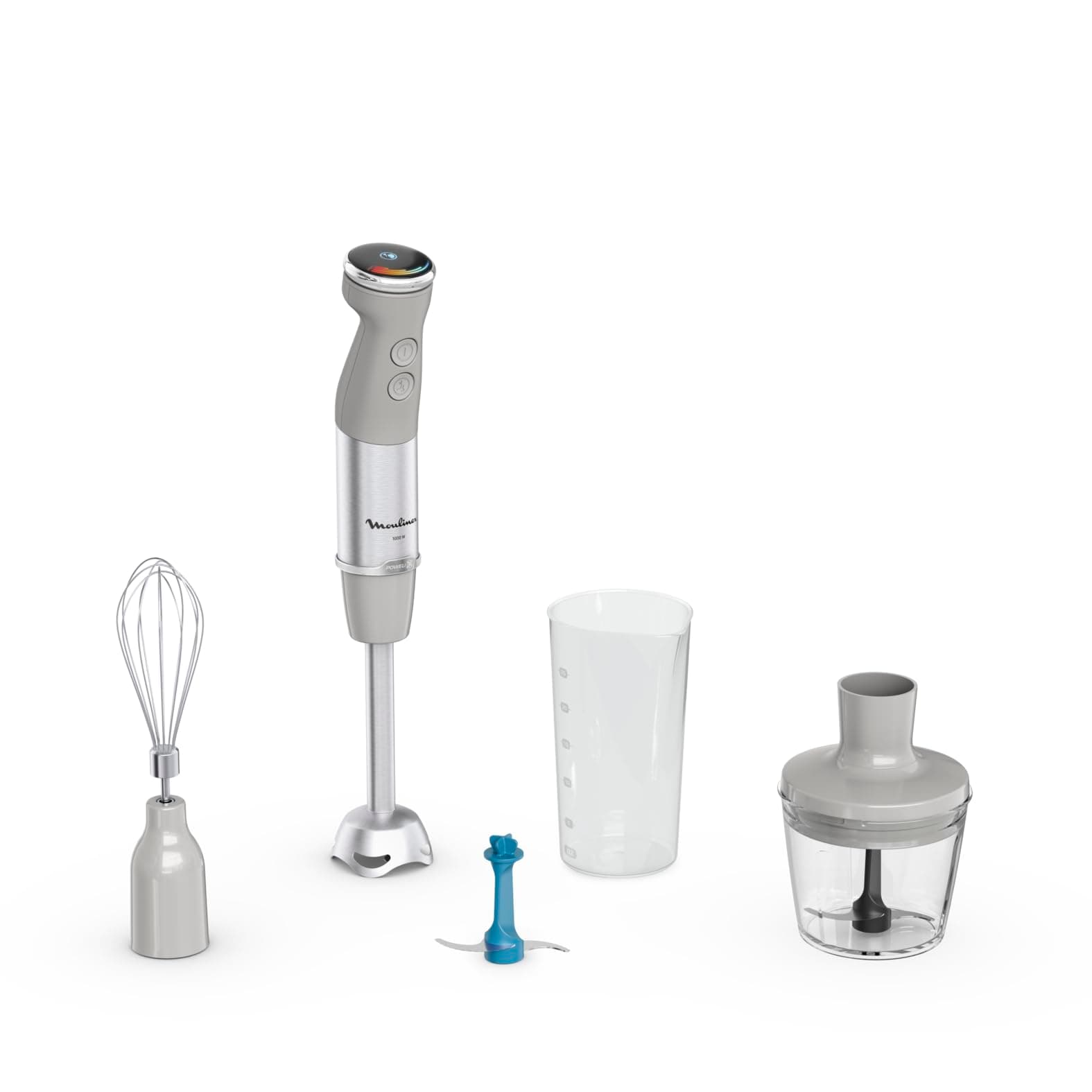 Moulinex Quickchef+, Frullatore a Immersione, Tecnologia con Lame Powelix, Potenza 1000W, Frullatore con Miscelazione Rapida e Modalità Silenziosa, Lavabile in Lavastoviglie, DD67EB